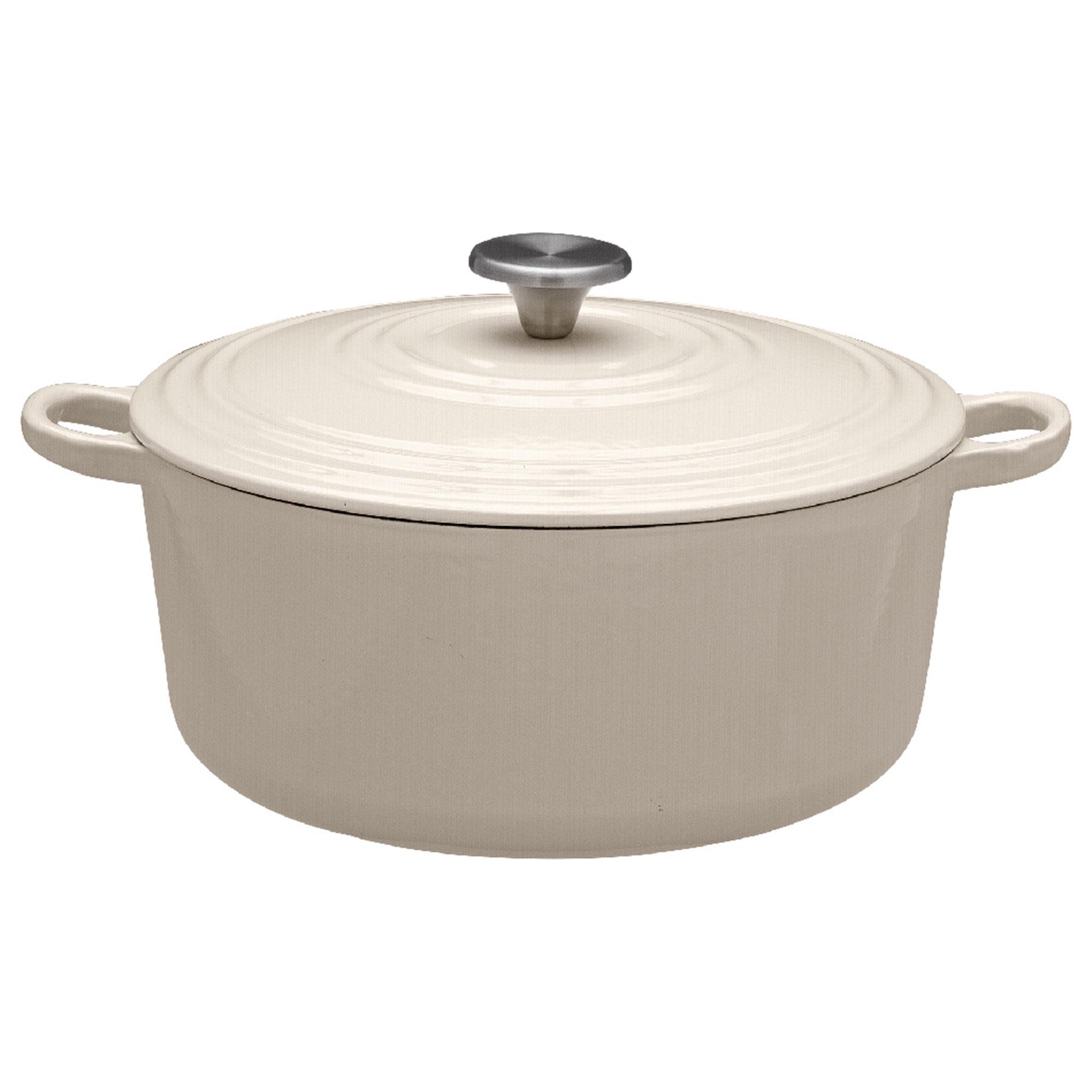 Habitat 5.3 Litre Cast Iron Casserole Dish - Cream
