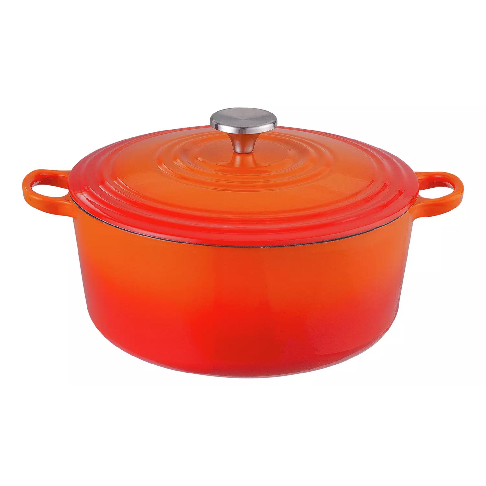 Habitat 5.3 Litre Cast Iron Casserole Dish - Orange