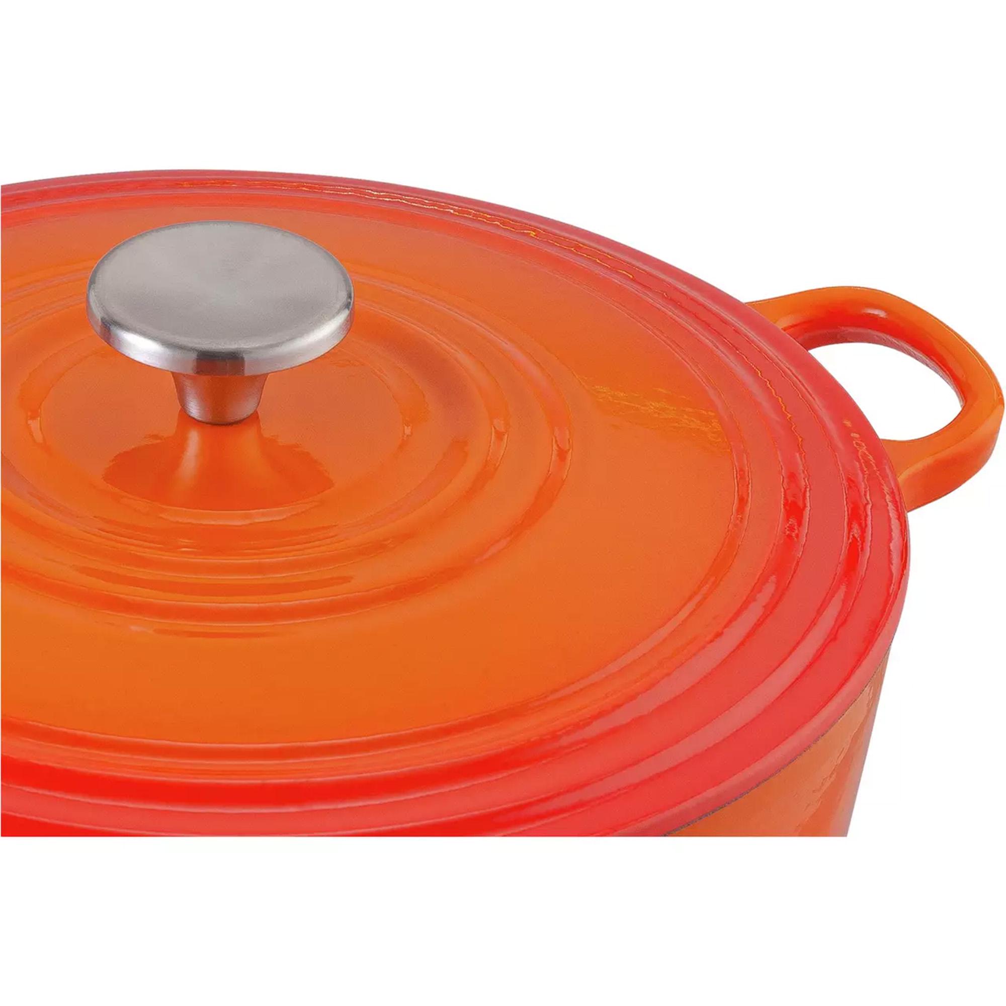Habitat 5.3 Litre Cast Iron Casserole Dish - Orange thumbnail 5