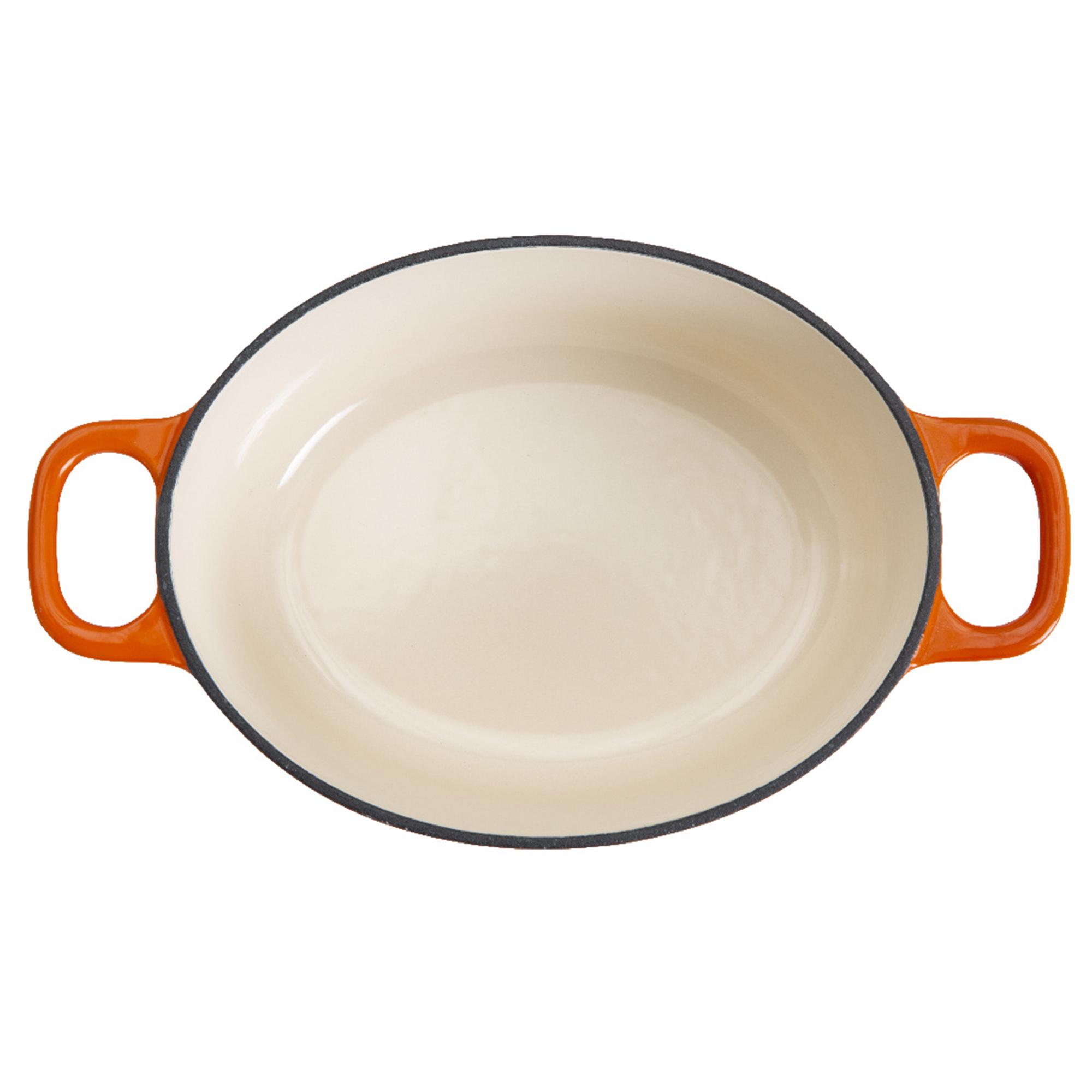 Habitat 4.7 Litre Cast Iron Oval Casserole Dish - Orange thumbnail 3