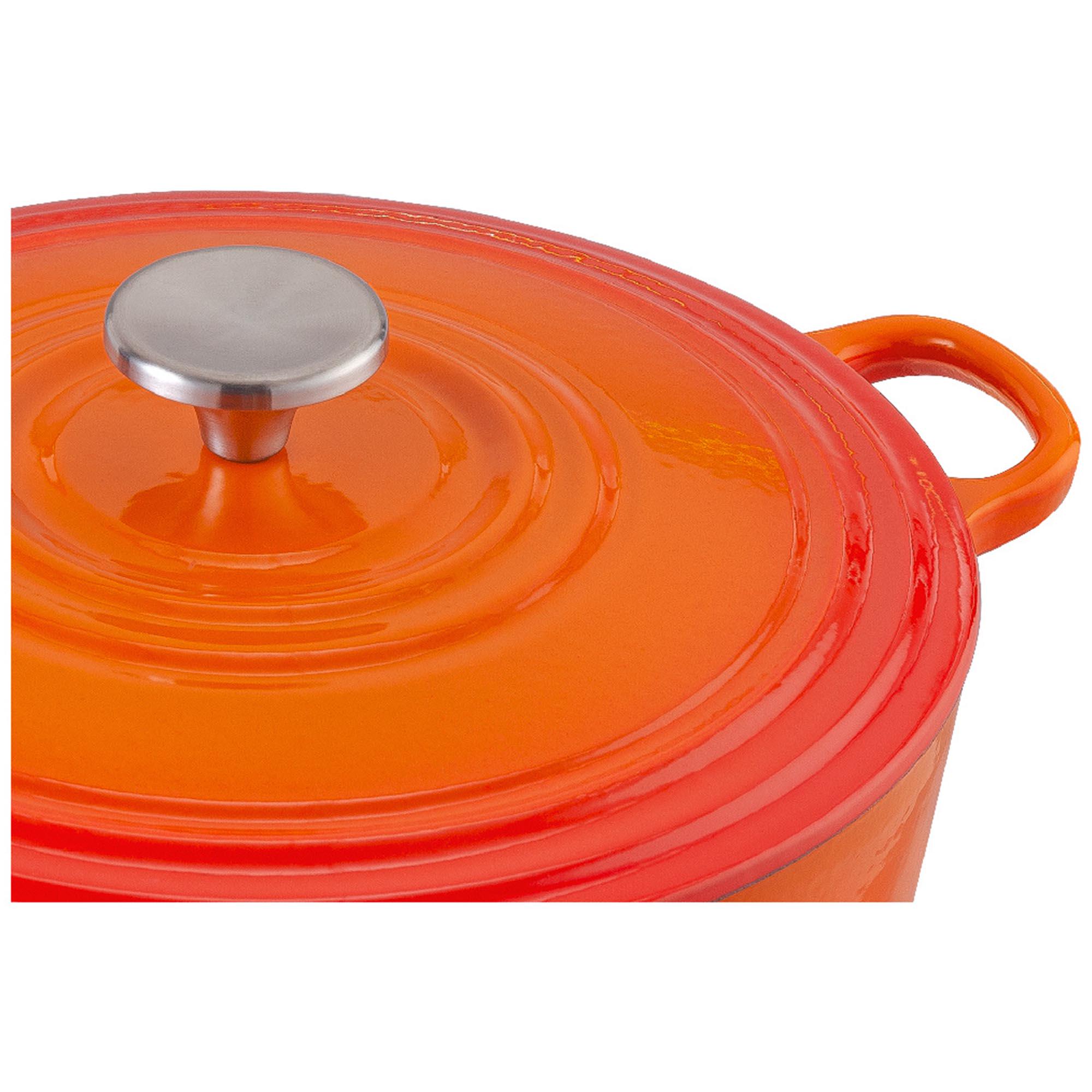 Habitat 3.3 Litre Cast Iron Casserole Dish - Orange thumbnail 2