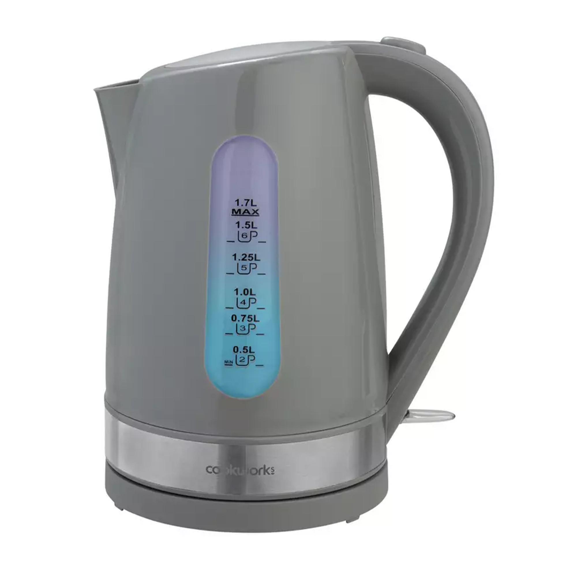 Cookworks Plastic Illuminated Kettle - Grey thumbnail 5