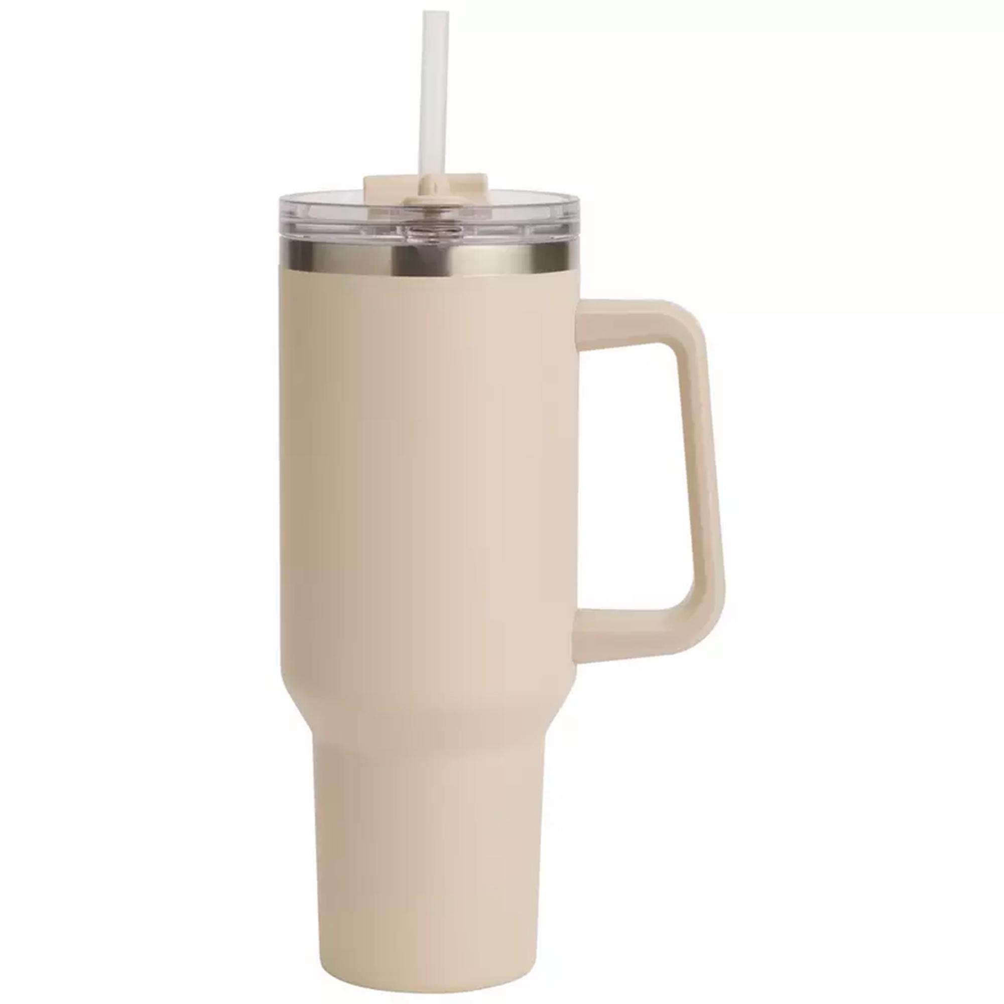 Sainsbury's Home Beige Stainless Steel Travel Coffee Cup - 1180ml