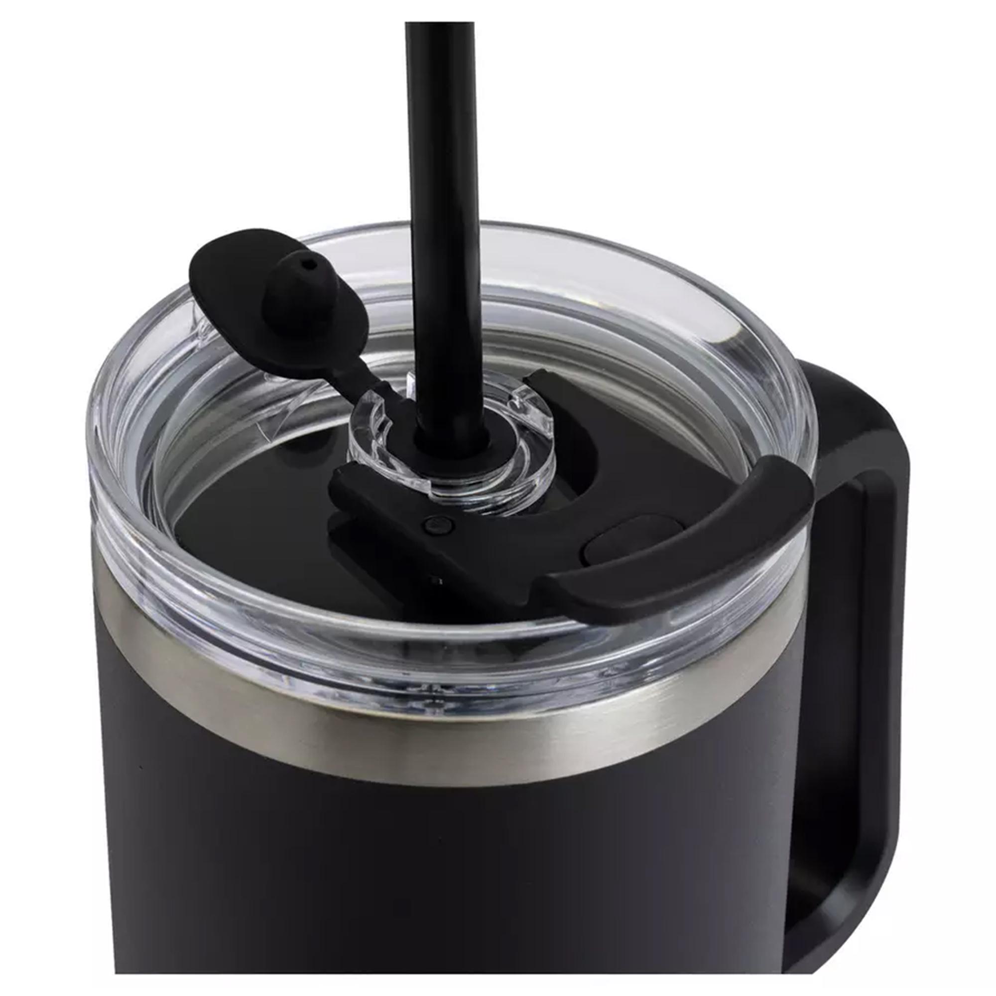 Sainsbury's Home Black Handle Stainless Steel Travel Coffee Mug - 1180ml thumbnail 3
