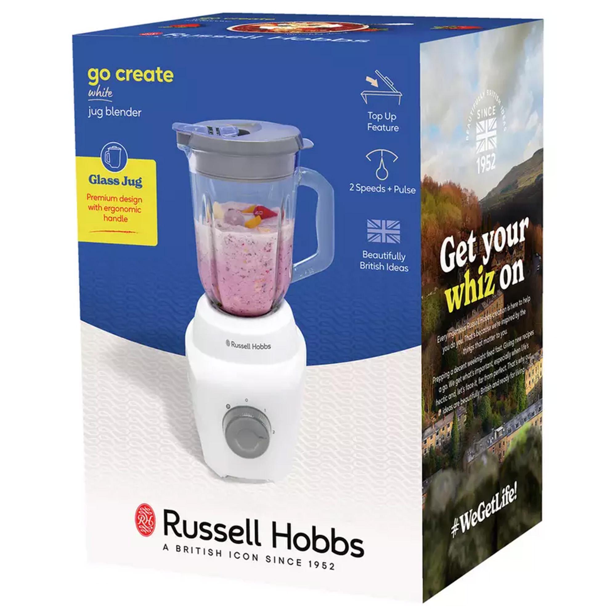 Russell Hobbs Go Create White 1.5L Glass Jug Blender 27580 thumbnail 5