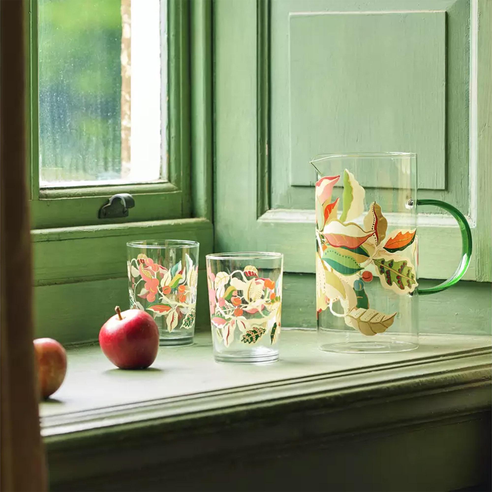 Habitat x Sanderson & National Trust Berries Glass Jug