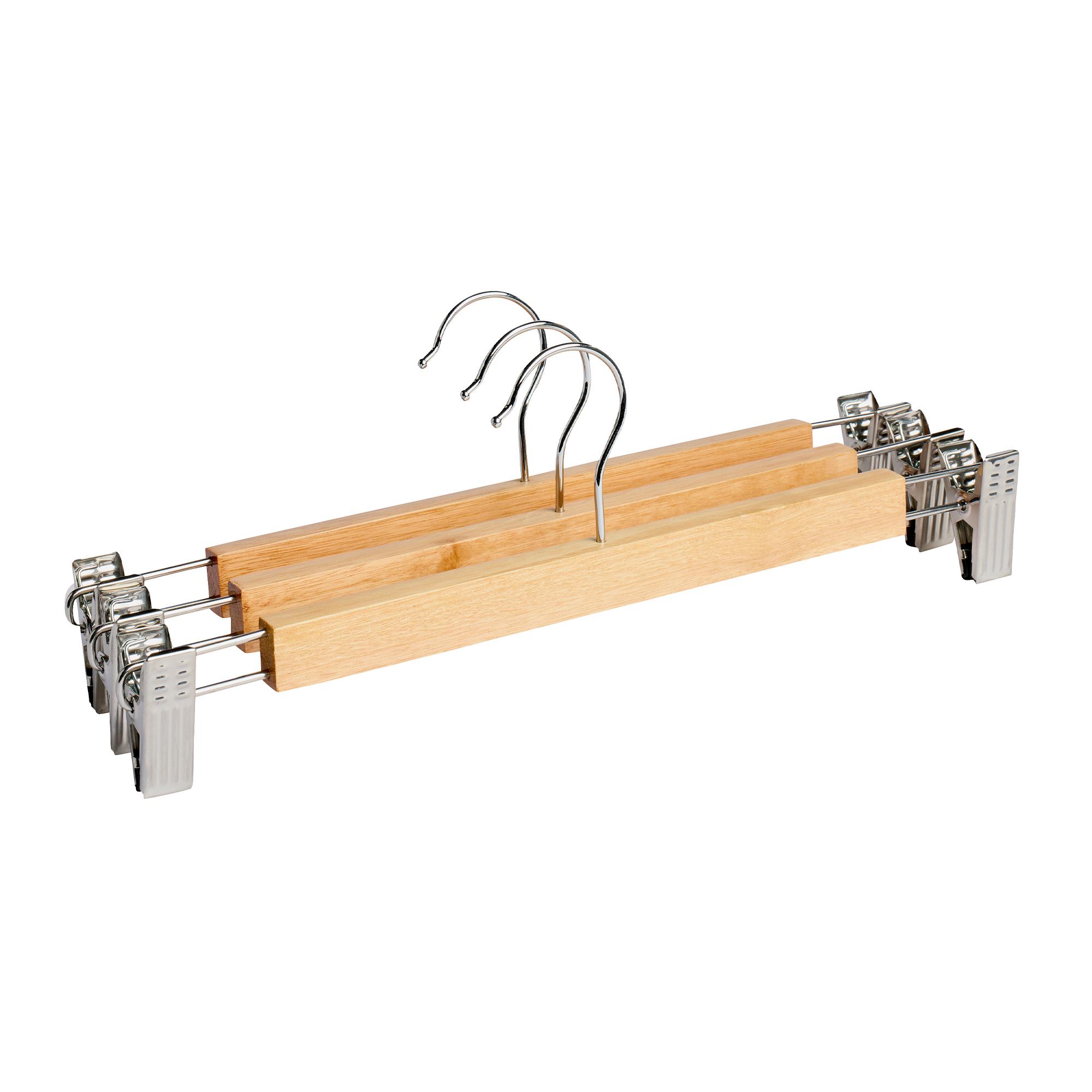 Habitat Pack of 3 Wooden Clip Trouser Hangers