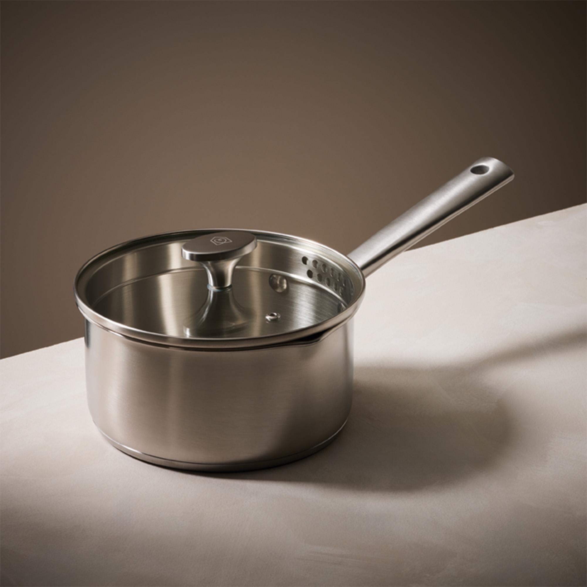 Habitat Ellipse Brushed Stainless Steel 18cm Saucepan