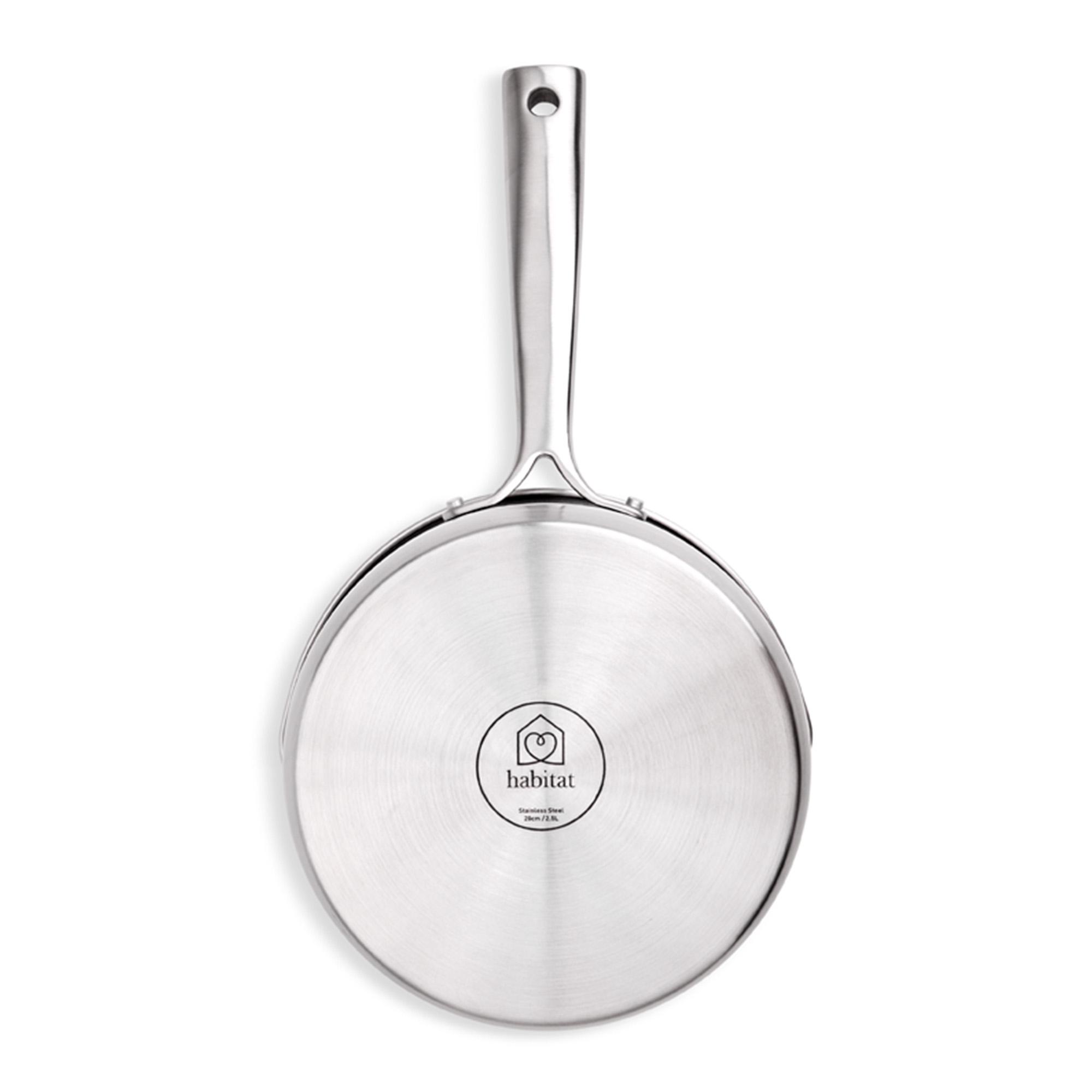 Habitat Ellipse Brushed Stainless Steel 18cm Saucepan thumbnail 3