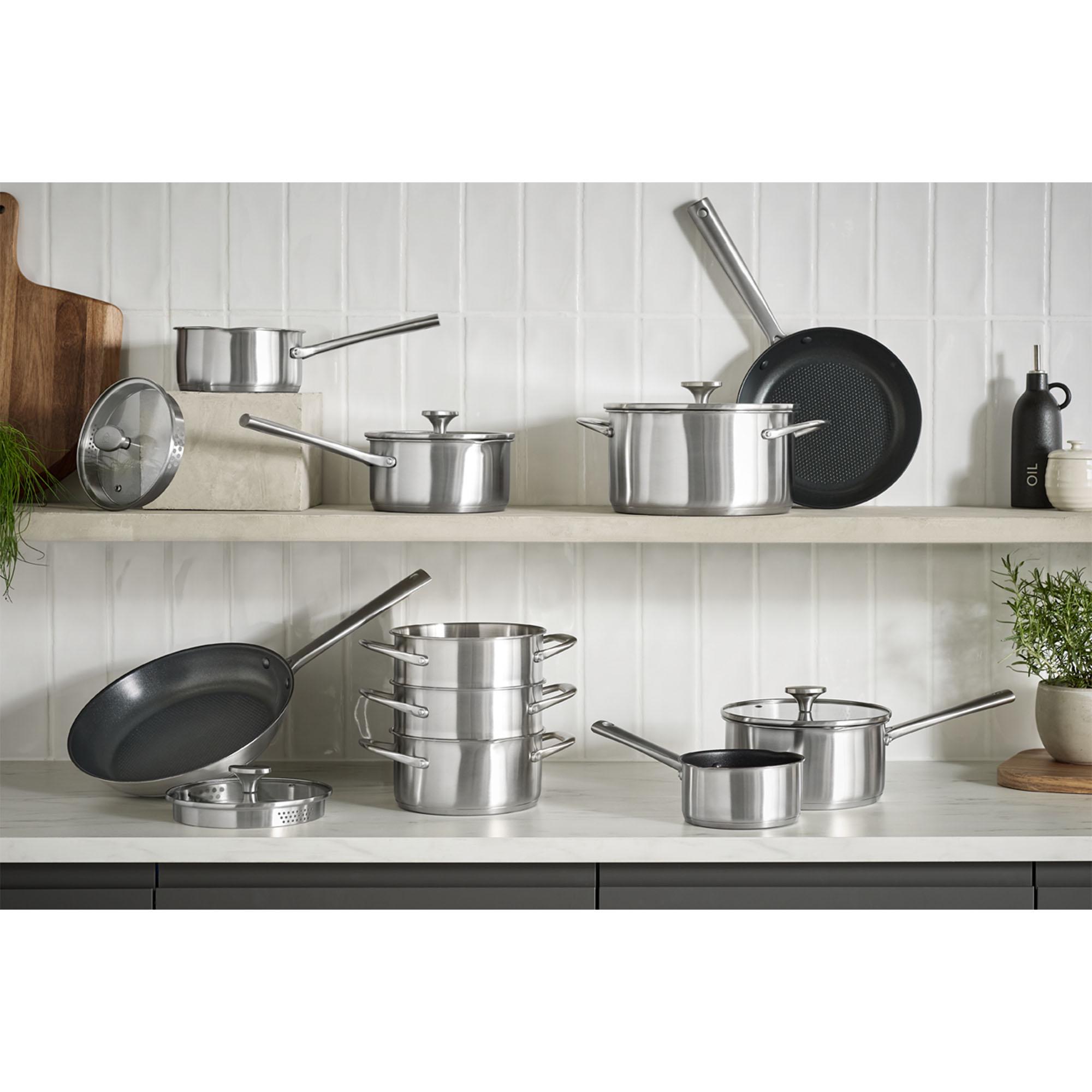 Habitat Ellipse Brushed Stainless Steel 28cm Frying Pan thumbnail 2