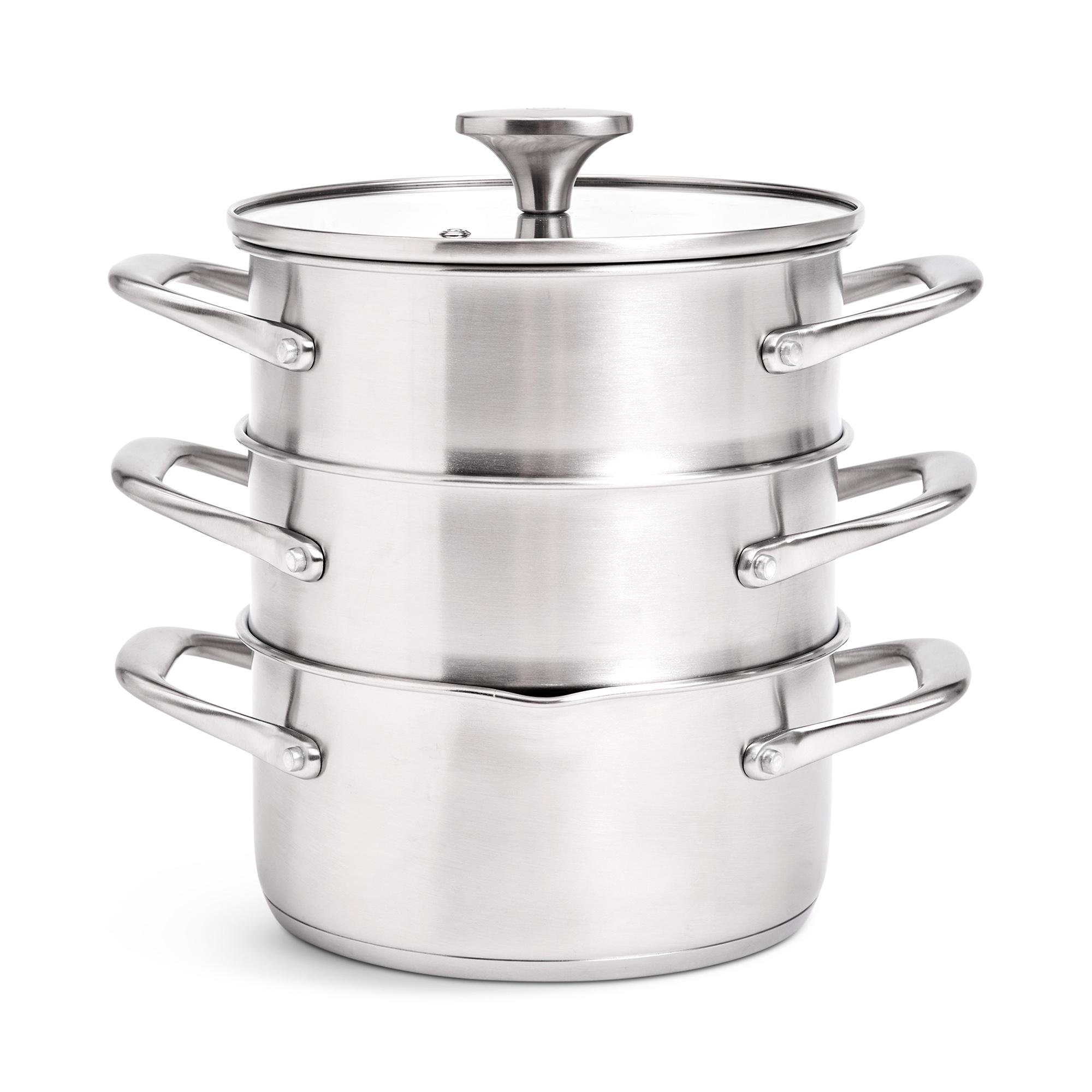 Habitat Ellipse Brushed 3 Tier Stainless Steel Steamer