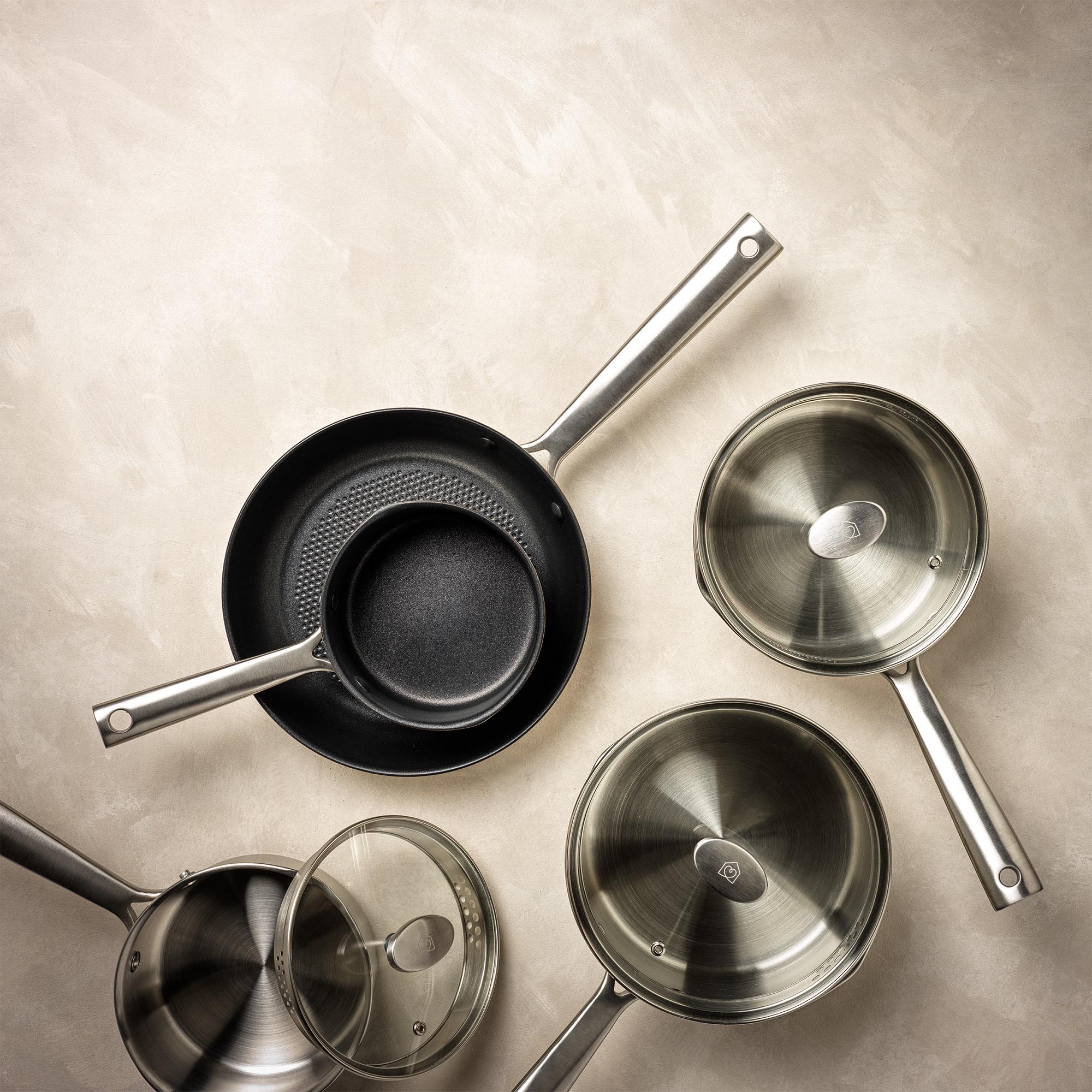 Habitat Ellipse Brushed 5 Piece Stainless Steel Pan Set thumbnail 2