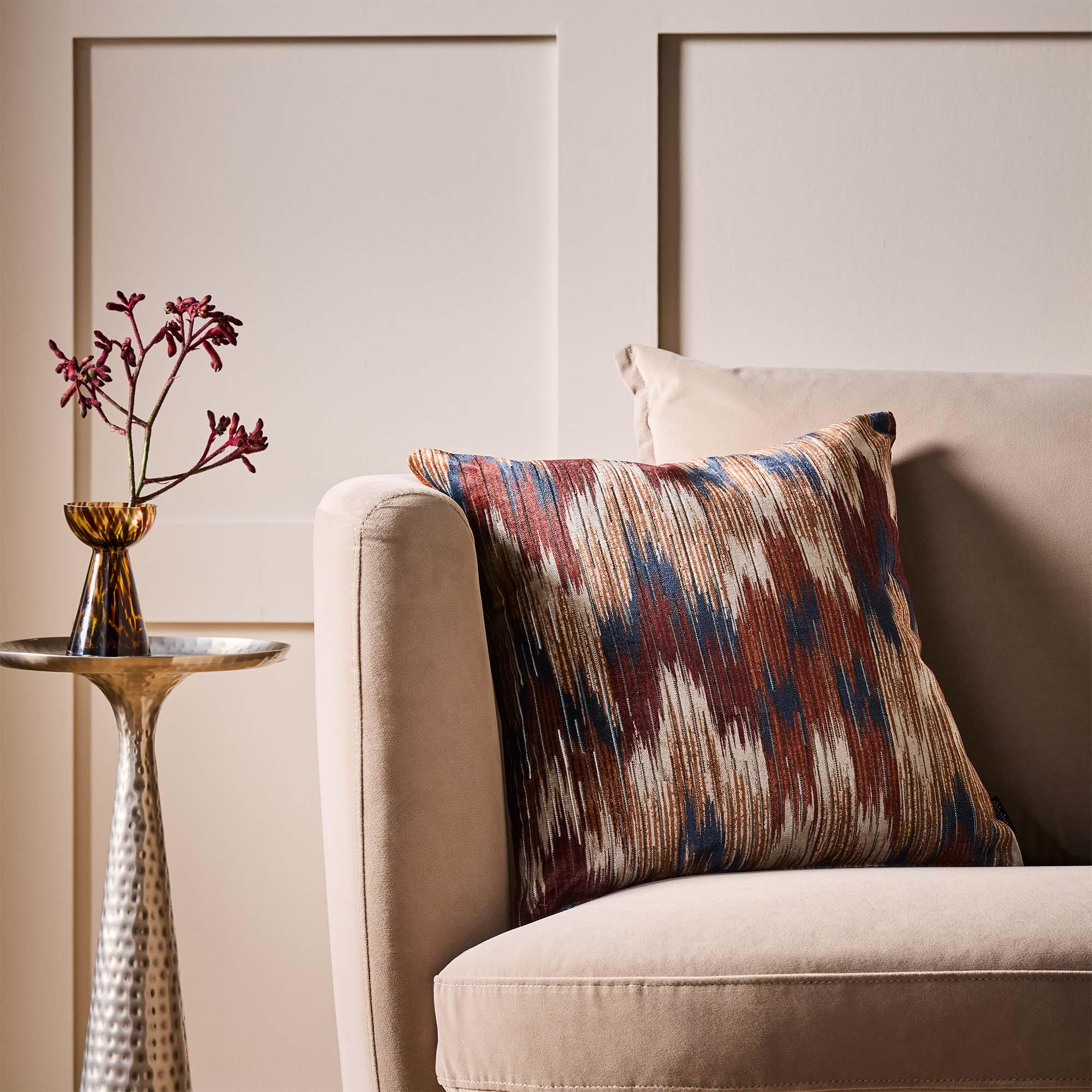 Habitat Ikat Velvet Jacquard Cushion - 43x43 thumbnail 2