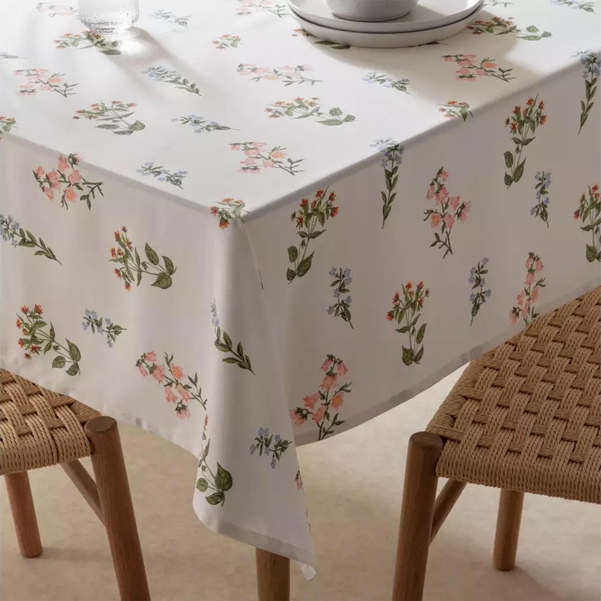 Sainbsury's Home Bee Floral Wipe Clean Table Cloth - Cream