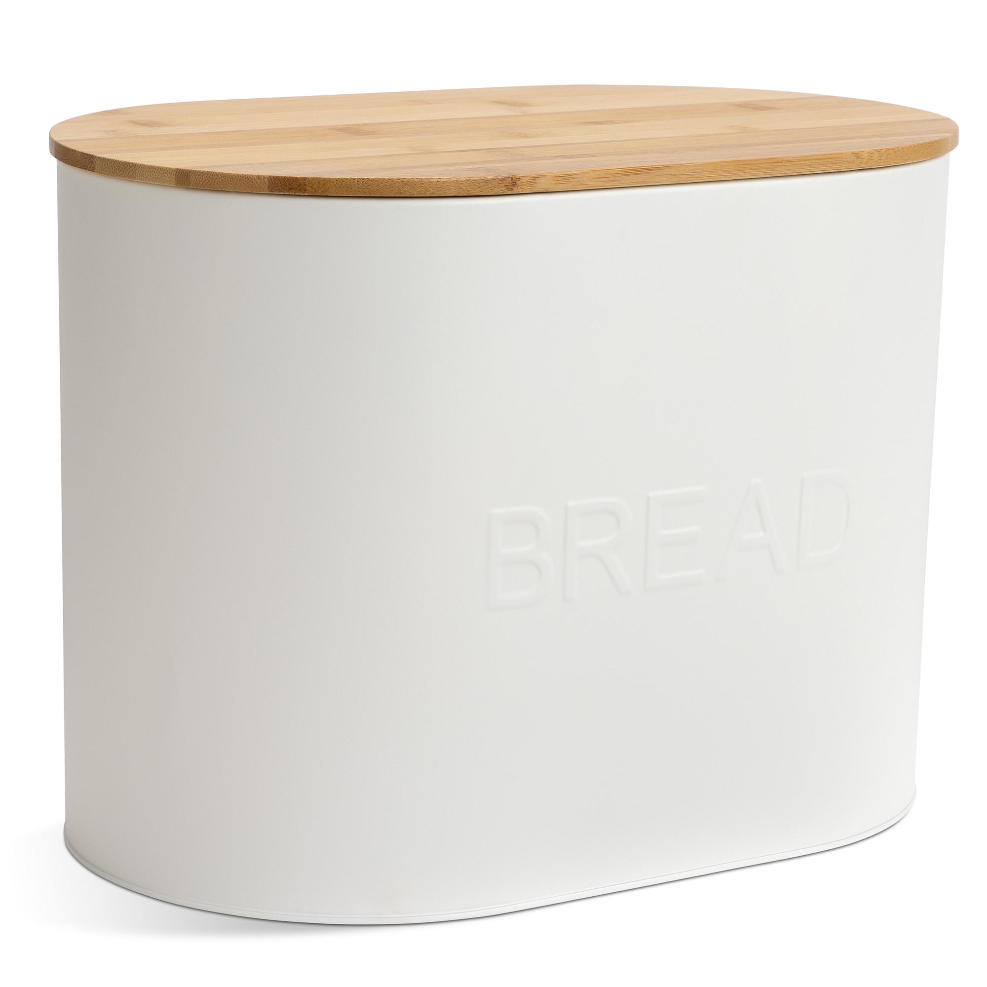 Habitat Embossed Text Carbon Steel Bread Bin thumbnail 2