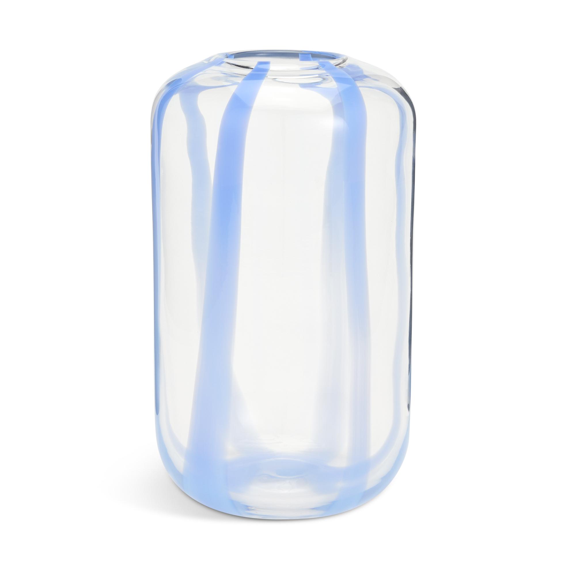 Habitat Art Glass Stripe Vase - Blue
