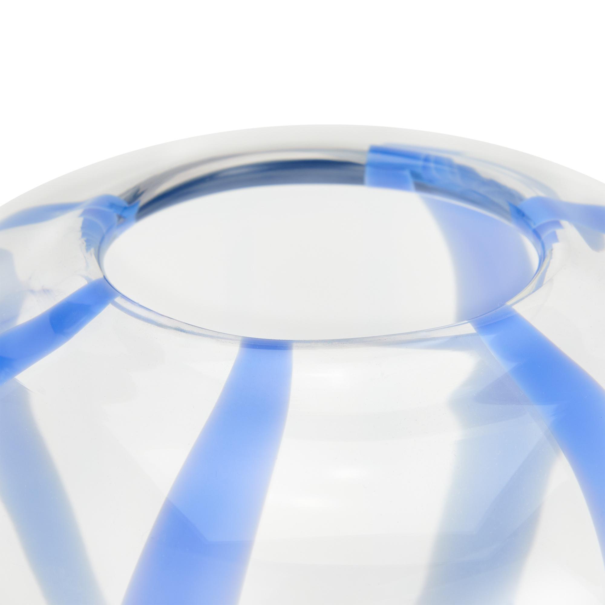Habitat Art Glass Stripe Vase - Blue thumbnail 3