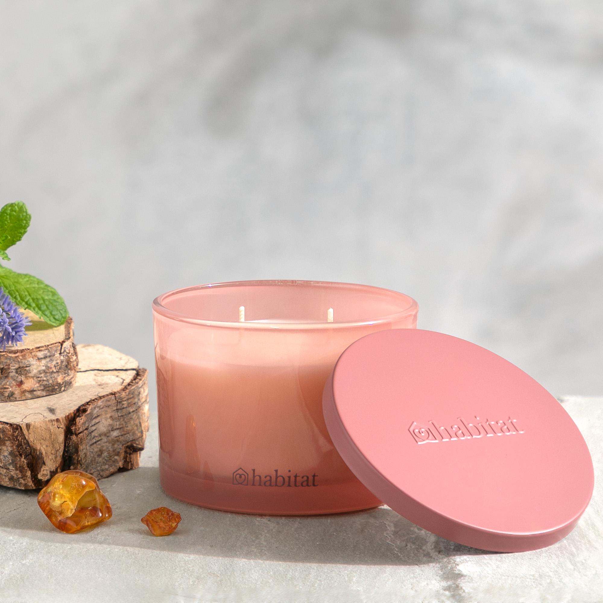 Habitat Multi Wick Candle - Patchouli & Amber - Pink thumbnail 2
