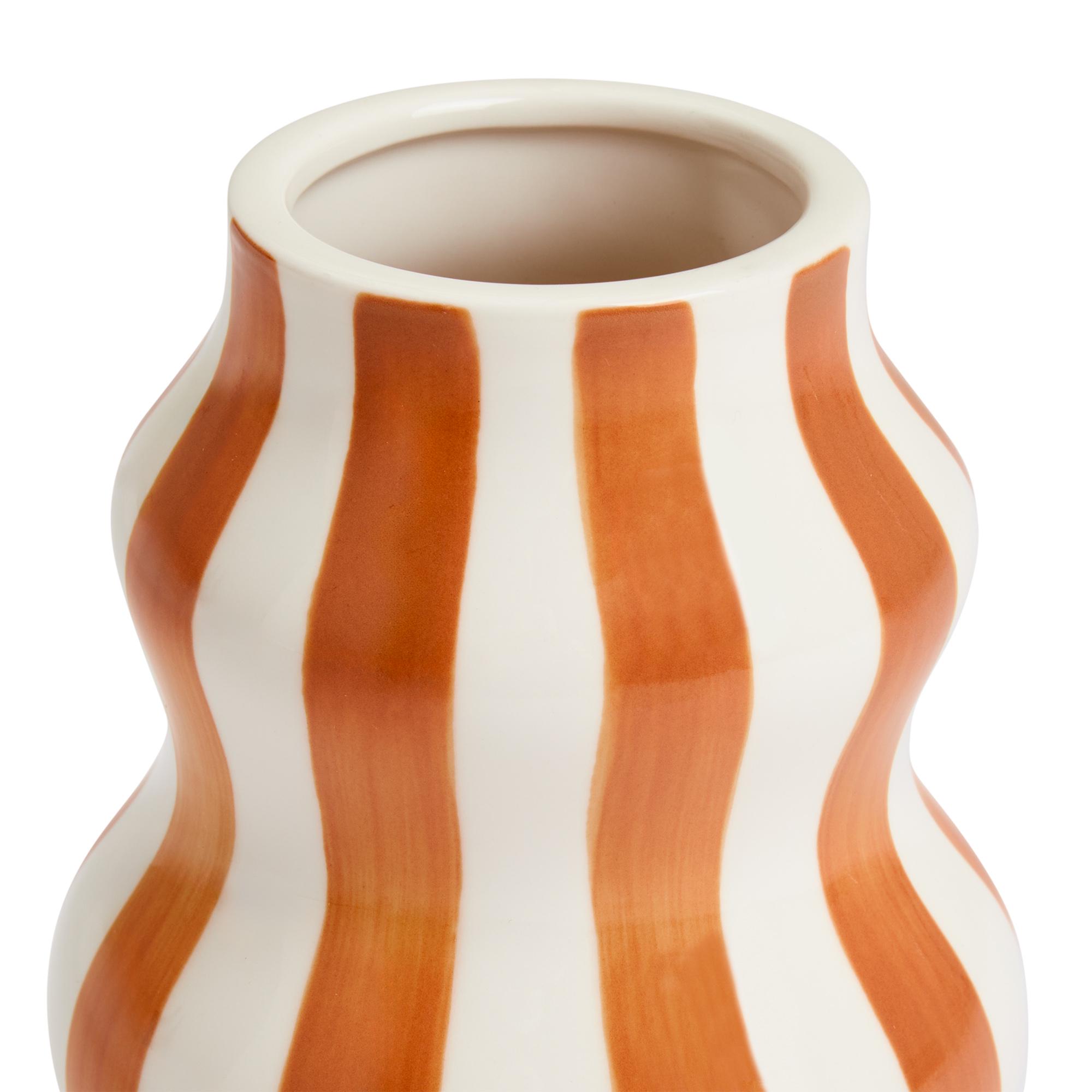 Habitat Hand Painted Rust Stripe Vase thumbnail 4