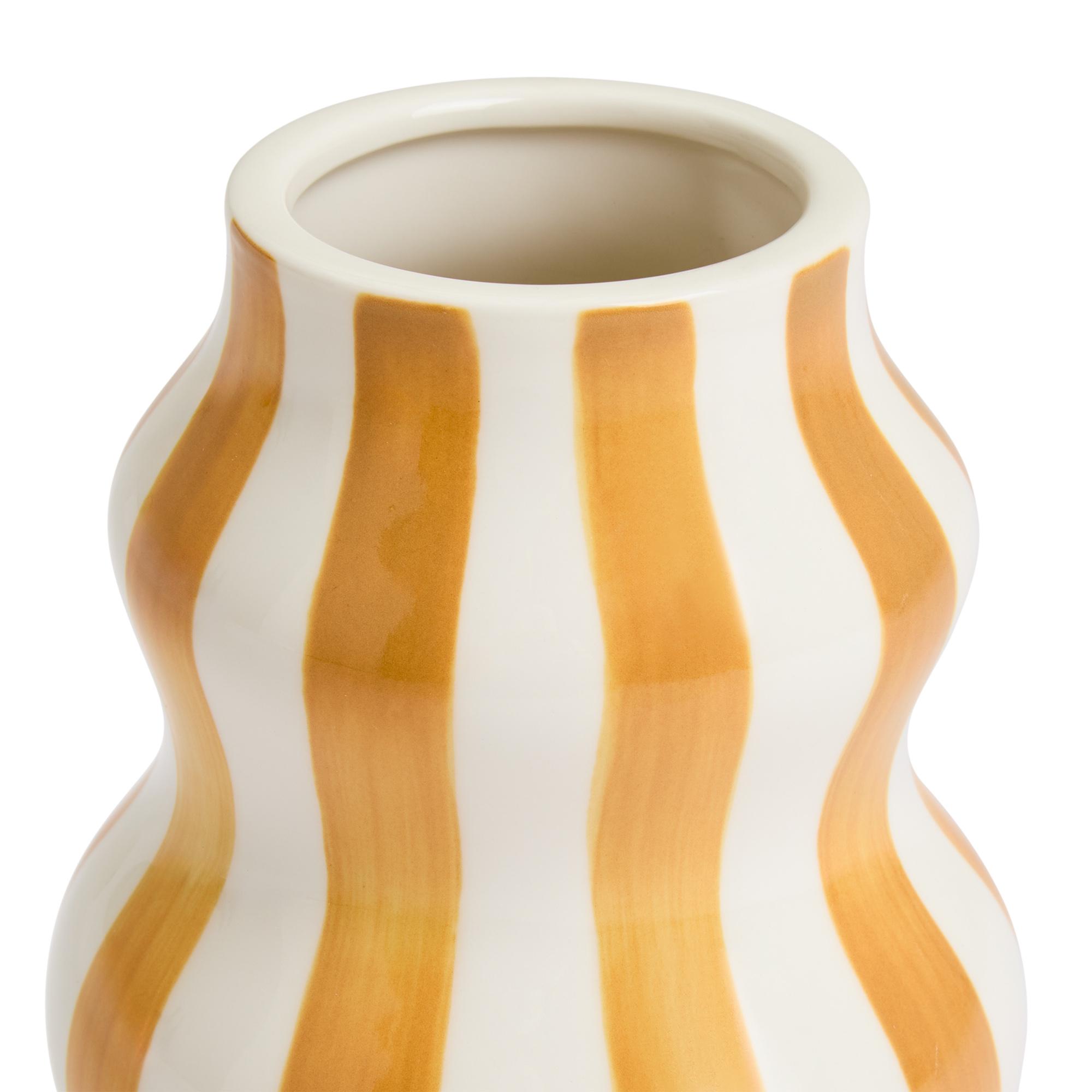 Habitat Hand Painted Stripe Vase - Mustard thumbnail 3