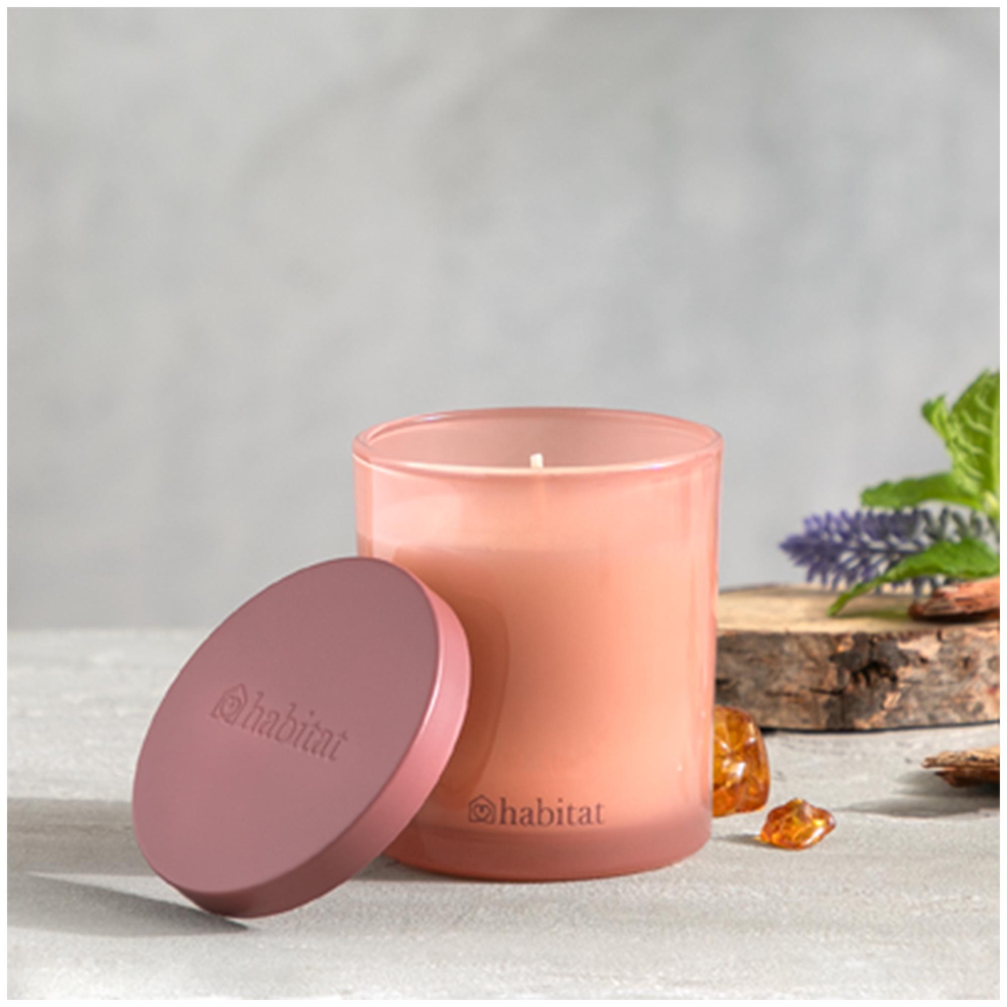 Habitat Small Candle with Lid - Patchouli & Amber - Red thumbnail 2