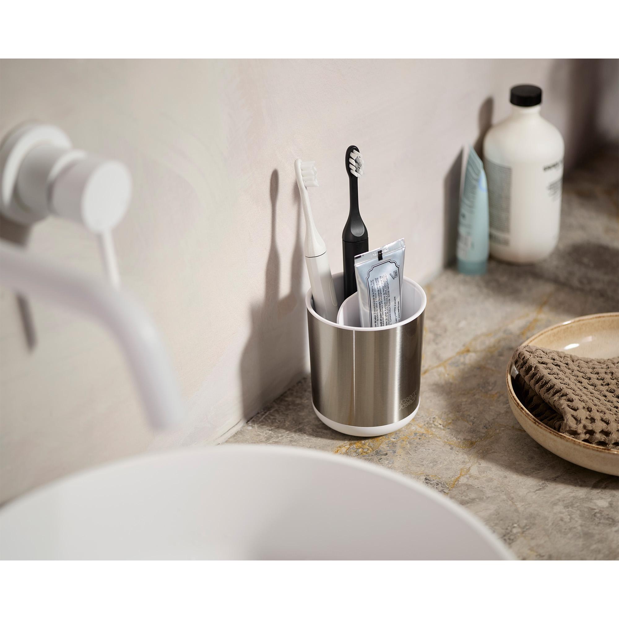 Joseph Joseph Duo Steel Small Toothbrush Caddy - Chrome thumbnail 2