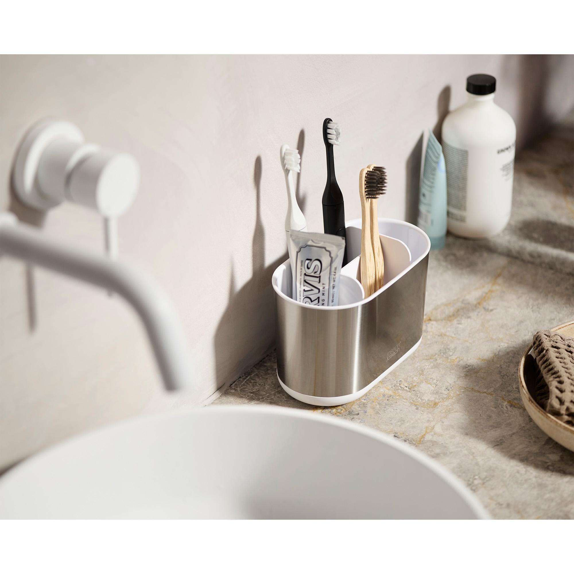 Joseph Joseph Duo Steel Large Toothbrush Caddy - Chrome thumbnail 2