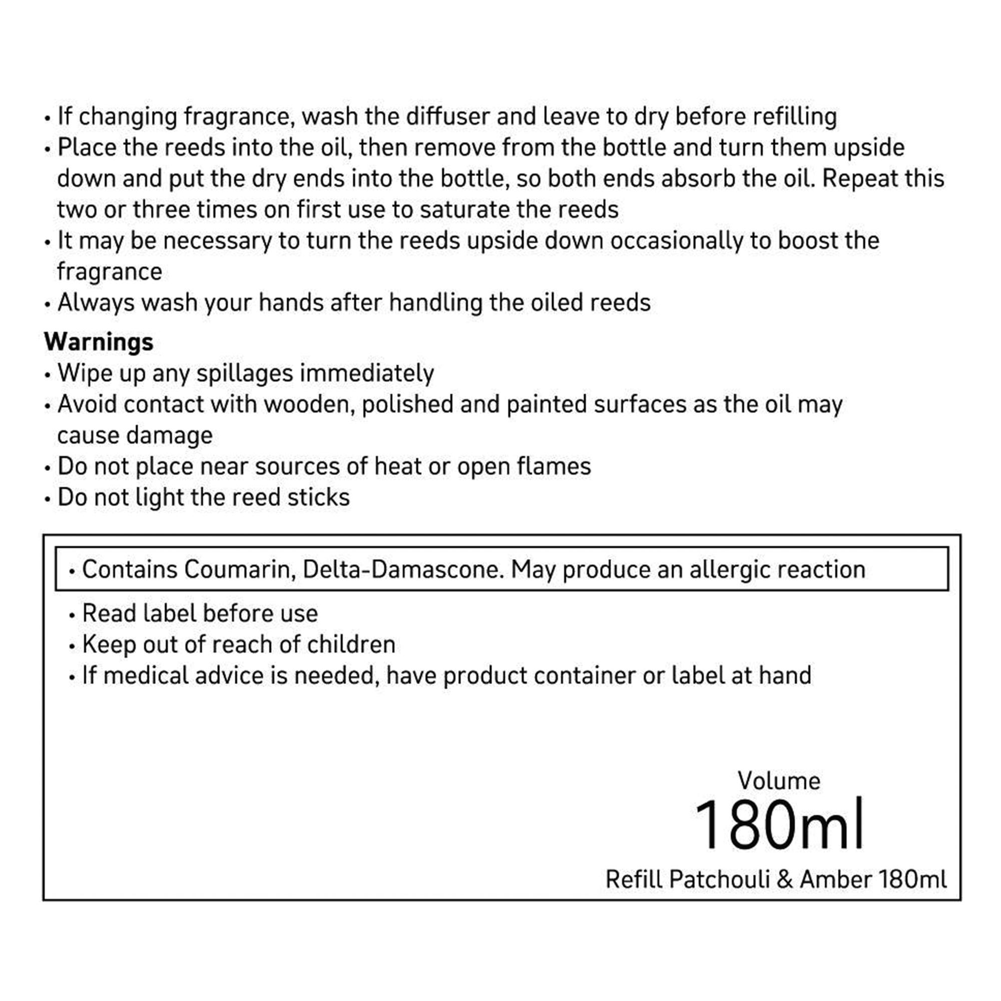 Habitat 180ml Scented Diffuser Refill - Patchouli & Amber thumbnail 3