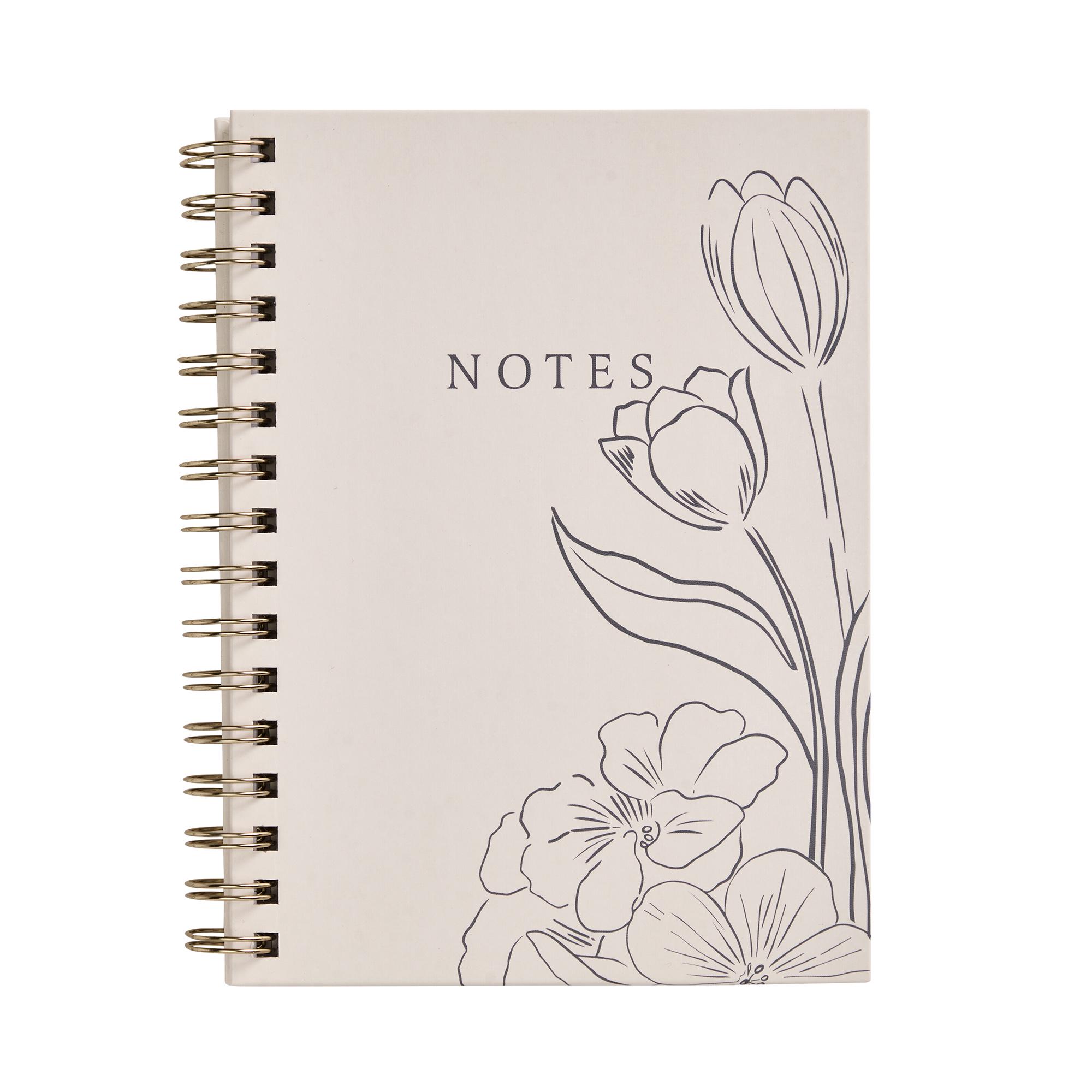 Sainsbury's Home A5 Floral Outline Wiro Notebook