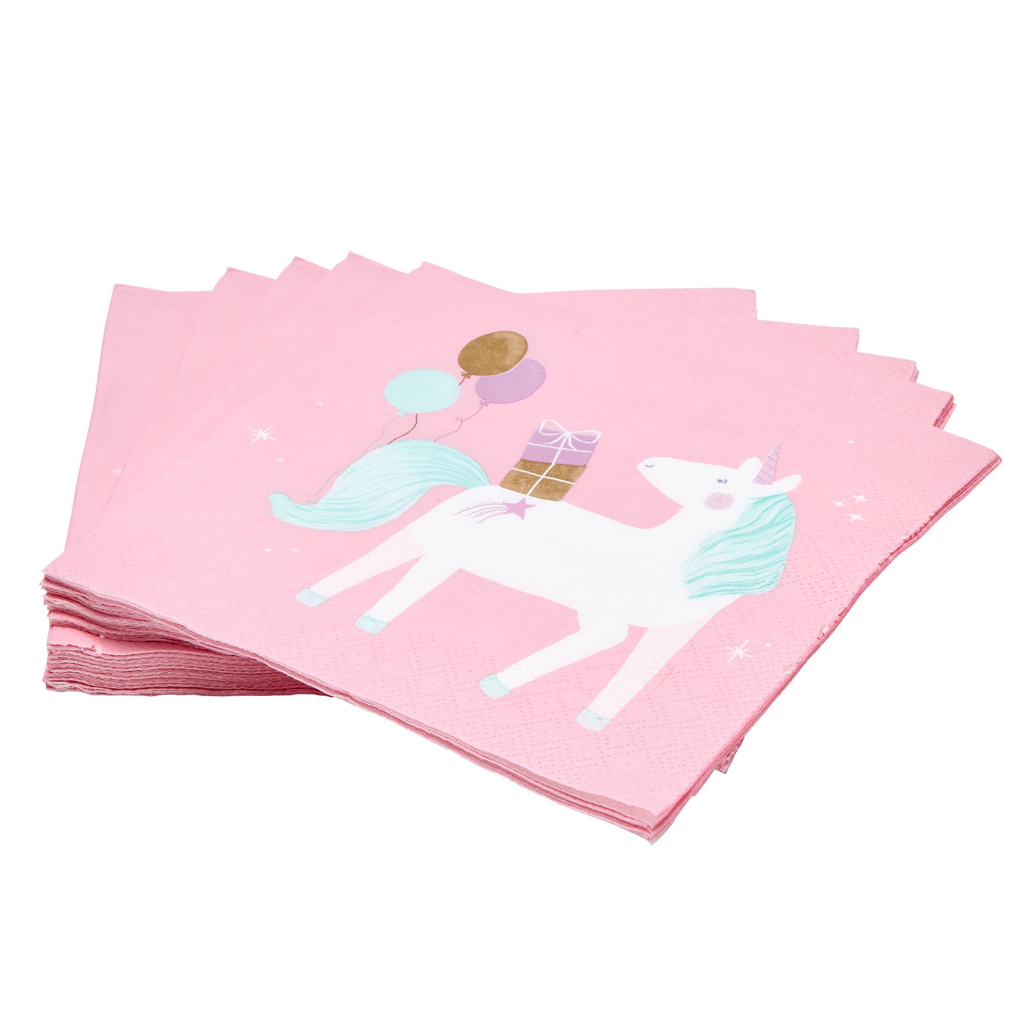 Sainsbury's Home Pack of 20 3ply Unicorn Paper Napkins - 33cm