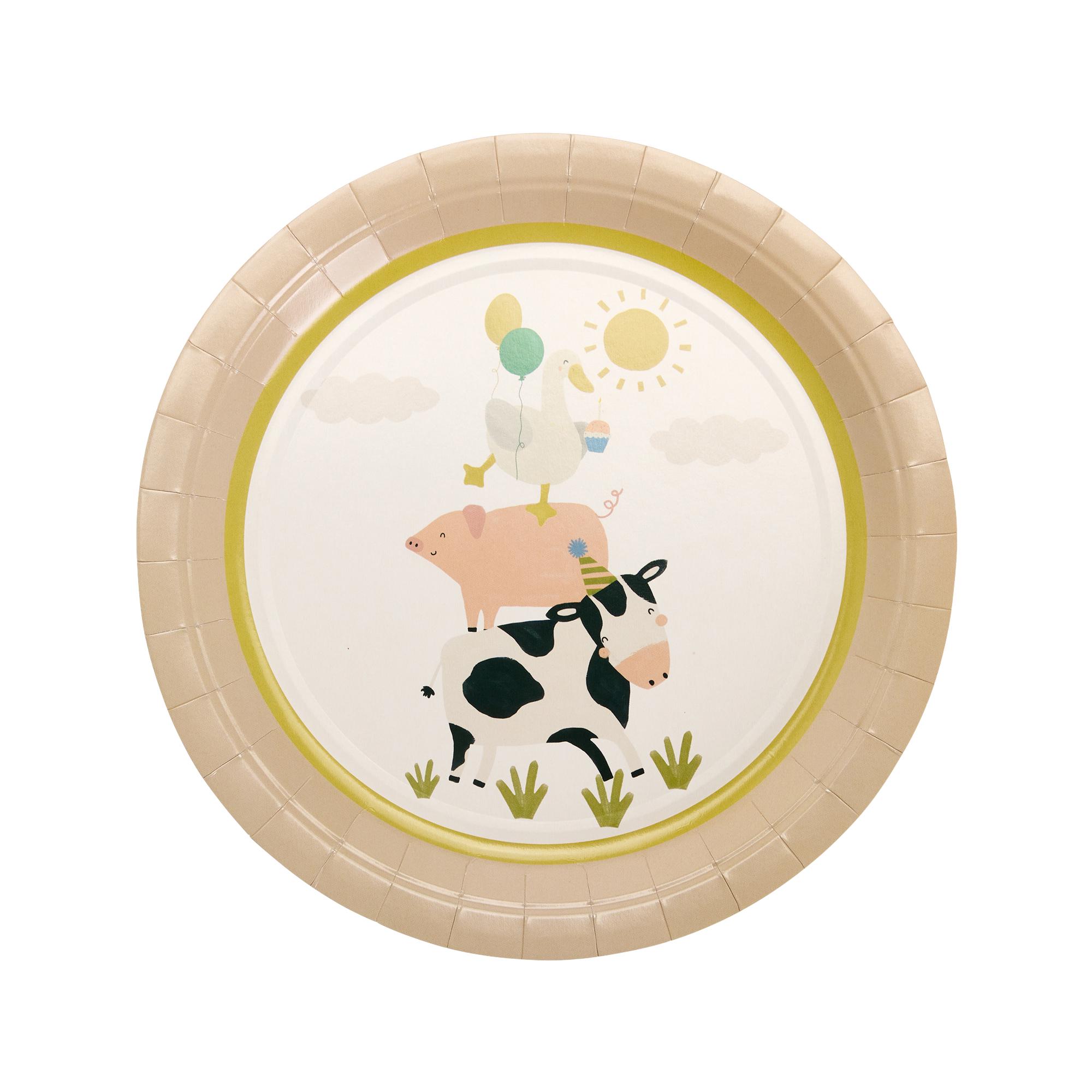 Sainsbury's Home Pack of 10 Farmyard Animals Paper Plates -  23cm