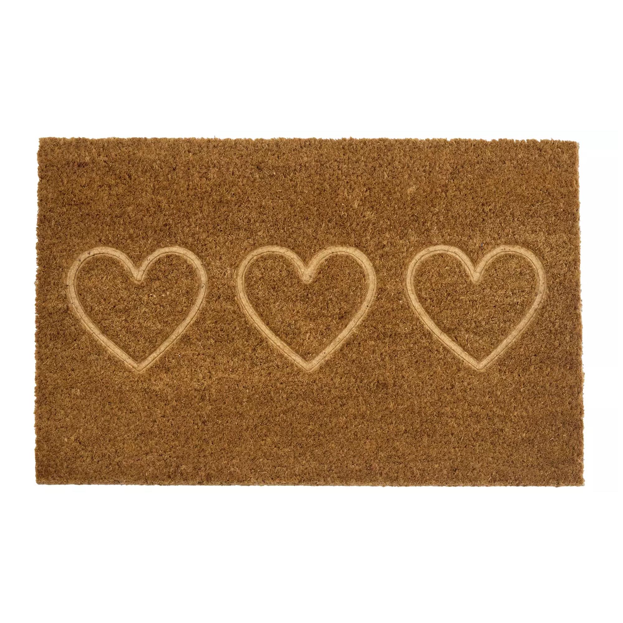 Sainsbury's Home Hearts Debossed Coir Doormat - 40x60cm thumbnail 2
