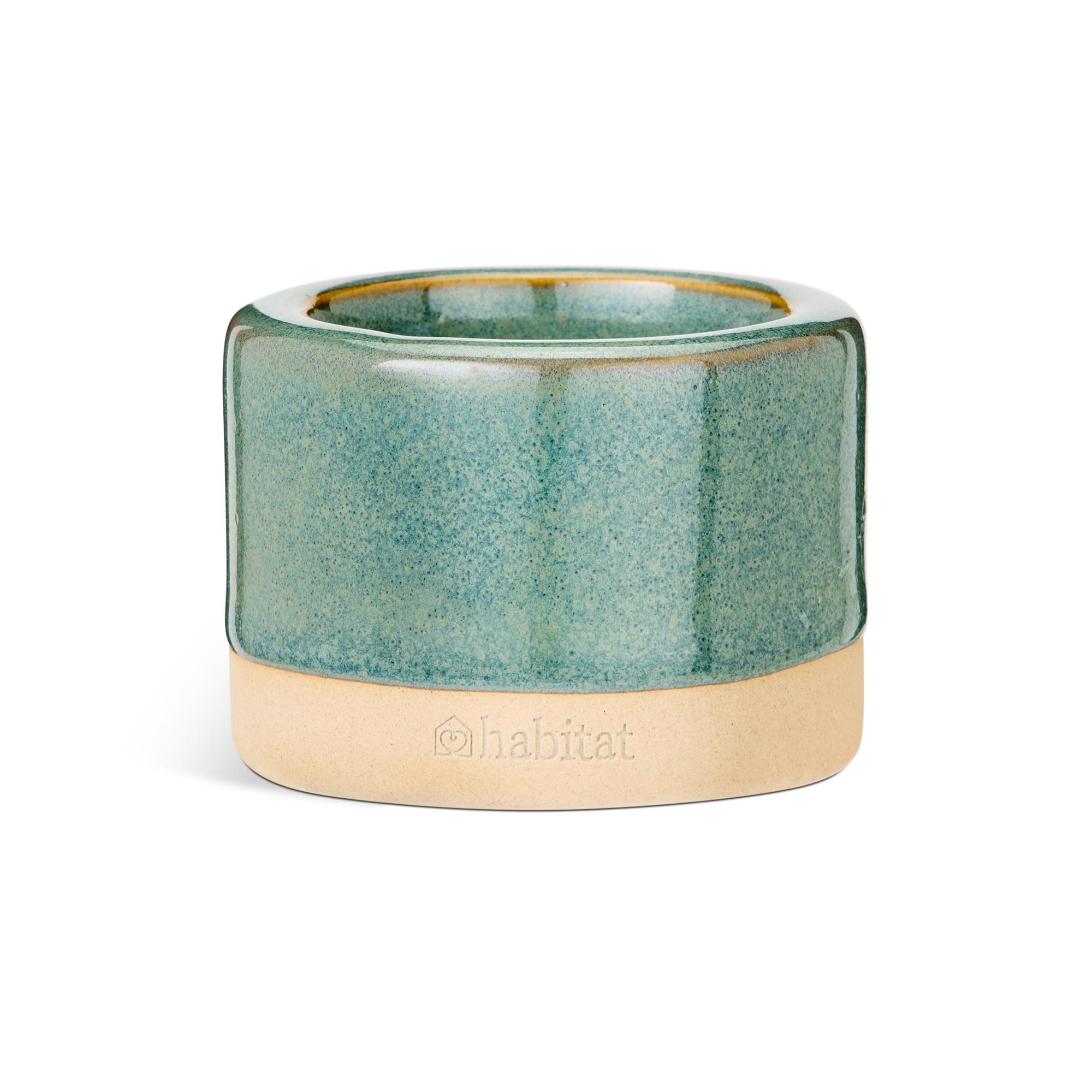 Habitat Ceramic Tealight Holder Glaze - Green