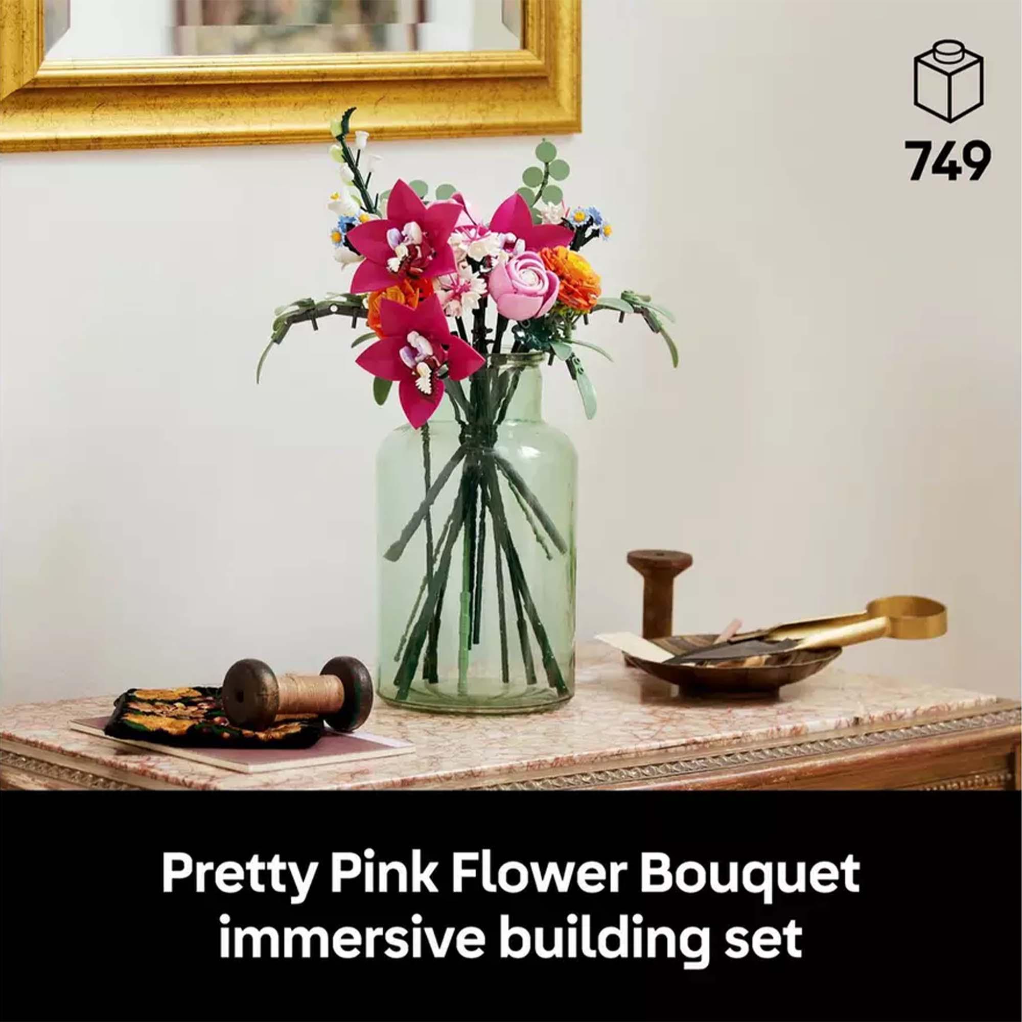 LEGO Botanicals Pretty Pink Flower Bouquet Decor Set 10342 thumbnail 2