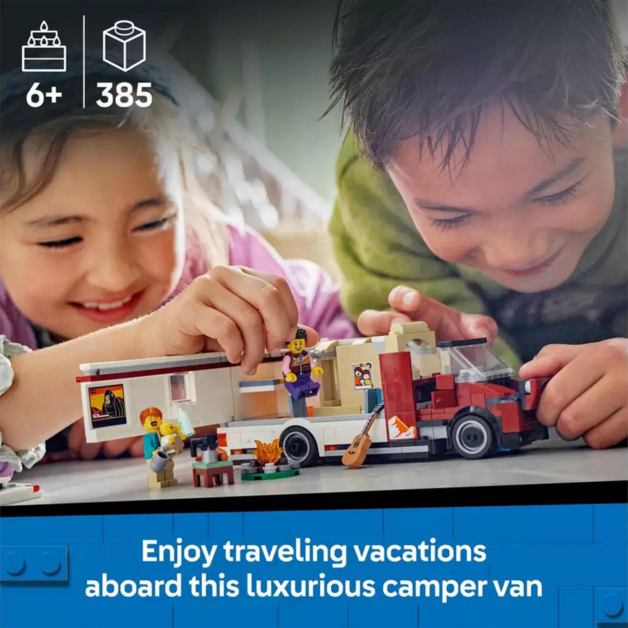 LEGO City Holiday Adventure Camper Van Toy Vehicle Set 60454 thumbnail 2