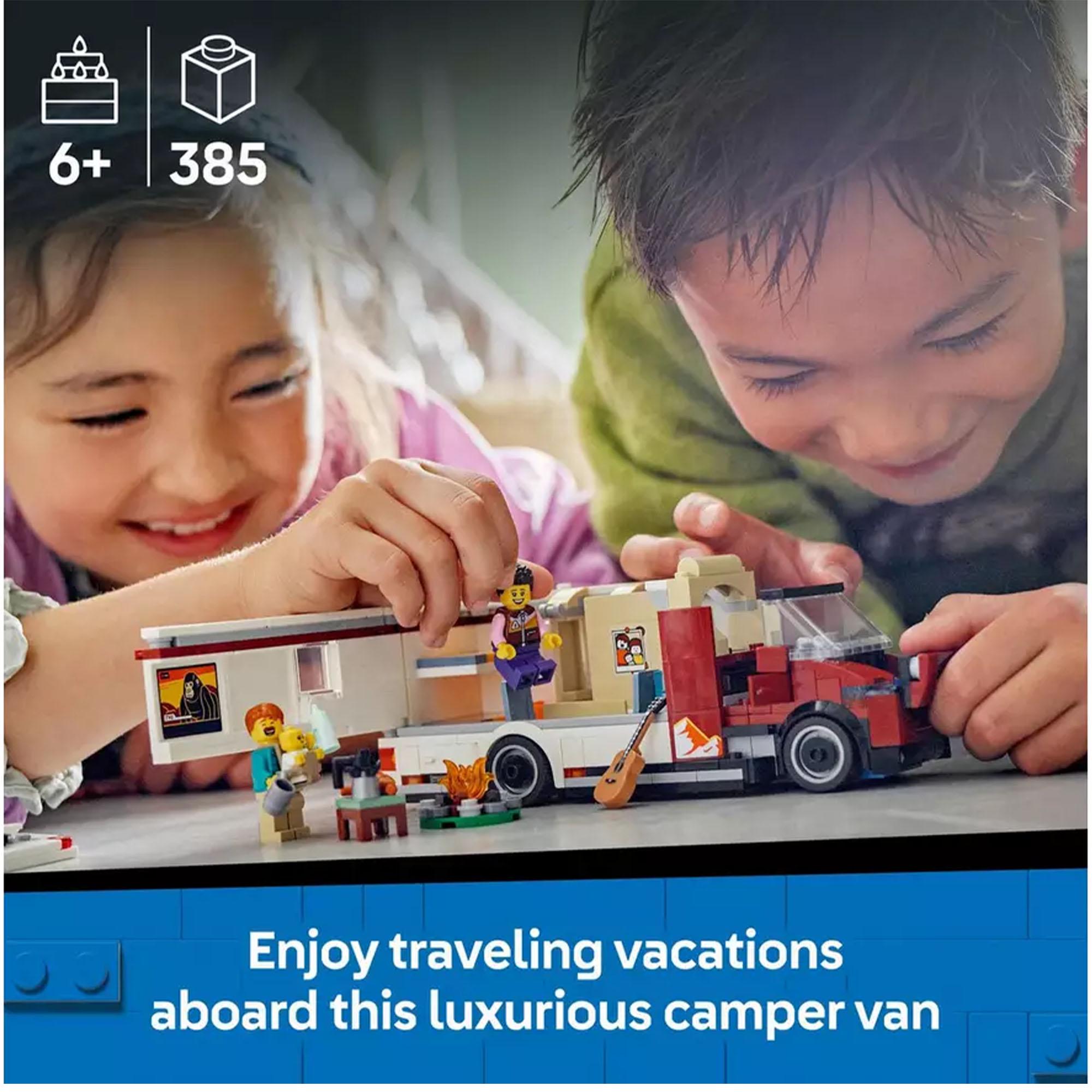 LEGO City Holiday Adventure Camper Van Toy Vehicle Set 60454 thumbnail 4