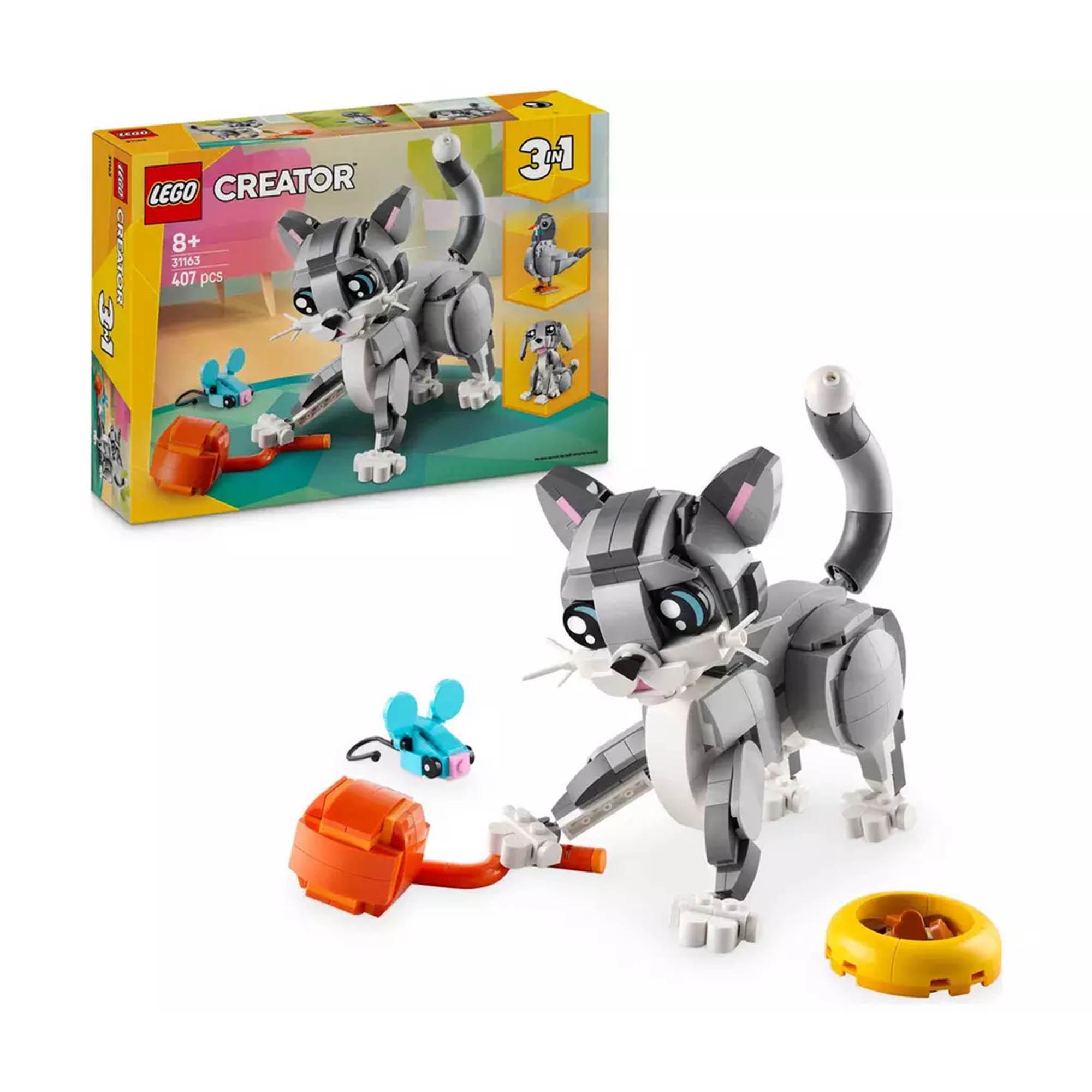 LEGO Creator 3in1 Playful Cat Figure, Toy Animal Set 31163