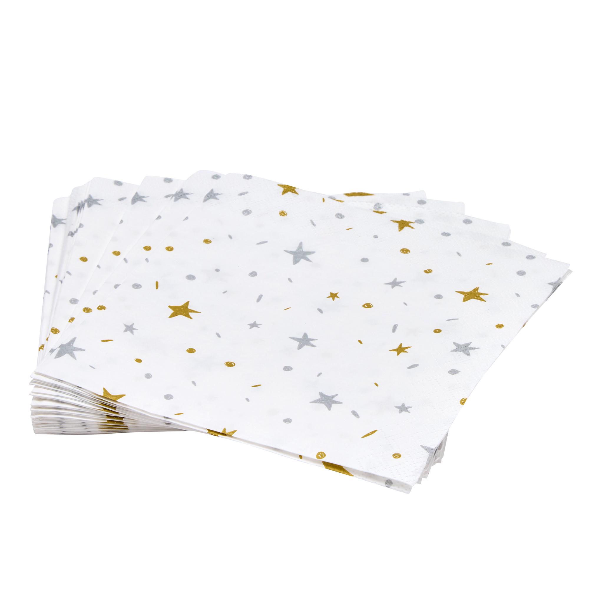 Sainsbury's Home Pack of 20 3ply Star Paper Napkins - 33cm