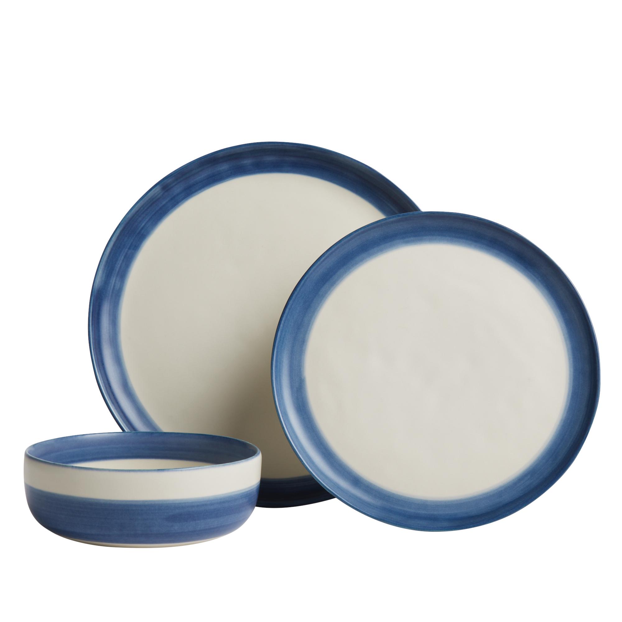Habitat Artisan Stripe Stoneware Side Plate - Blue thumbnail 4