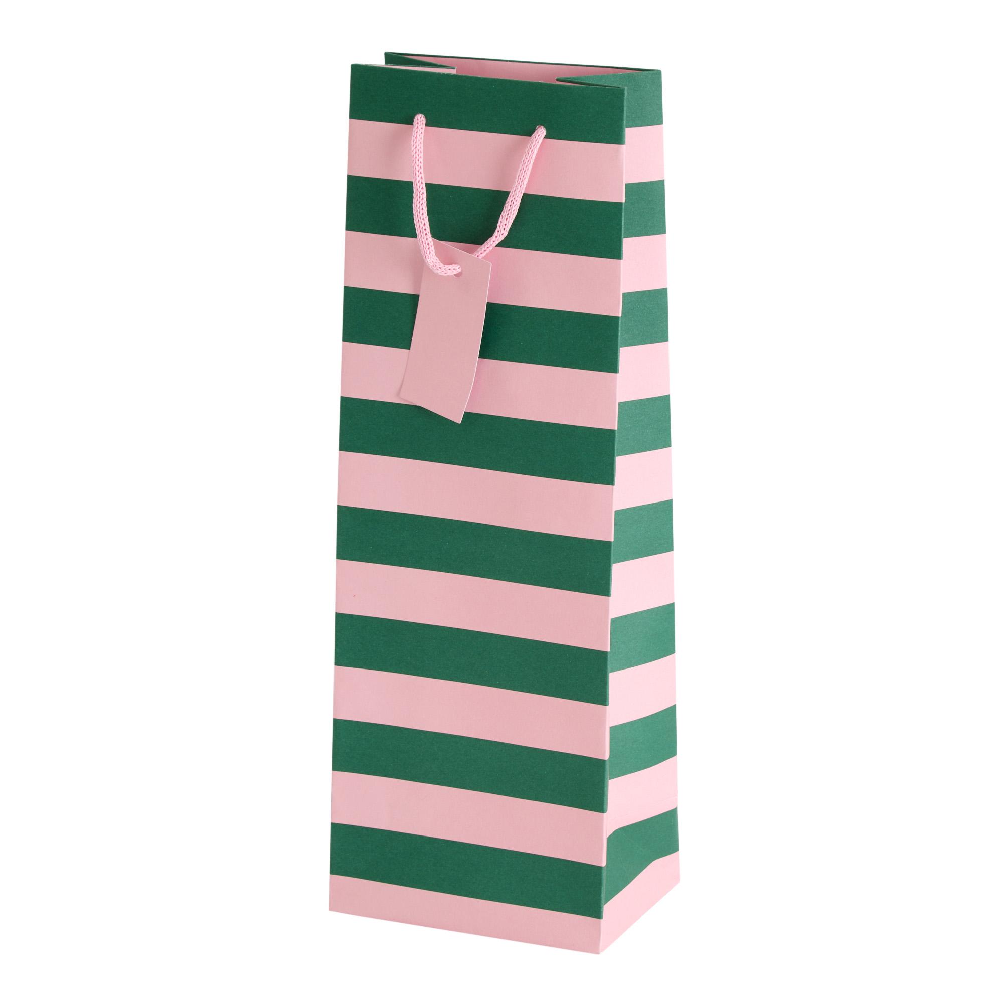 Sainsbury's Home Green & Pink Stripe Bottle Bag