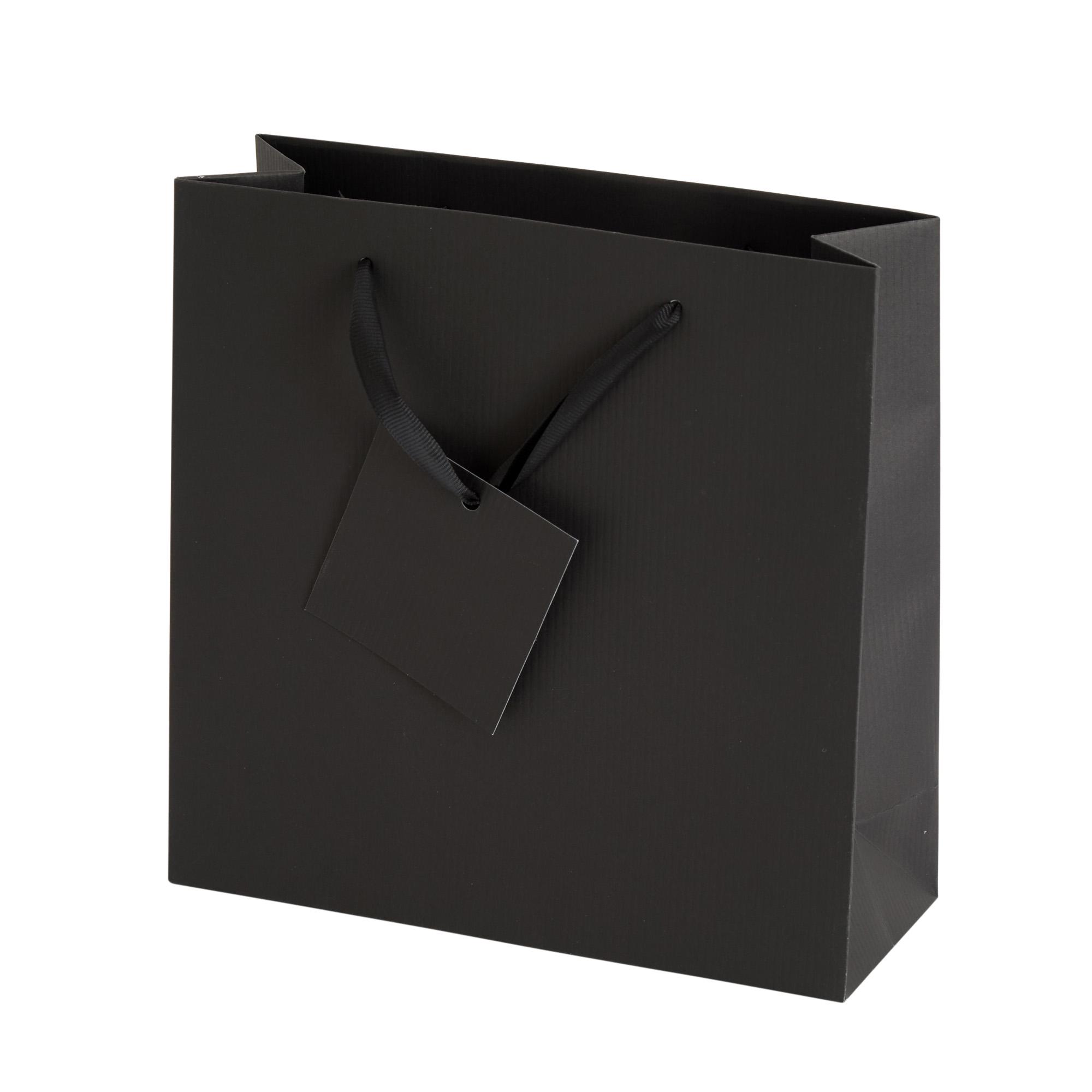 Sainsbury's Home Black Ribbed Medium Square Bag