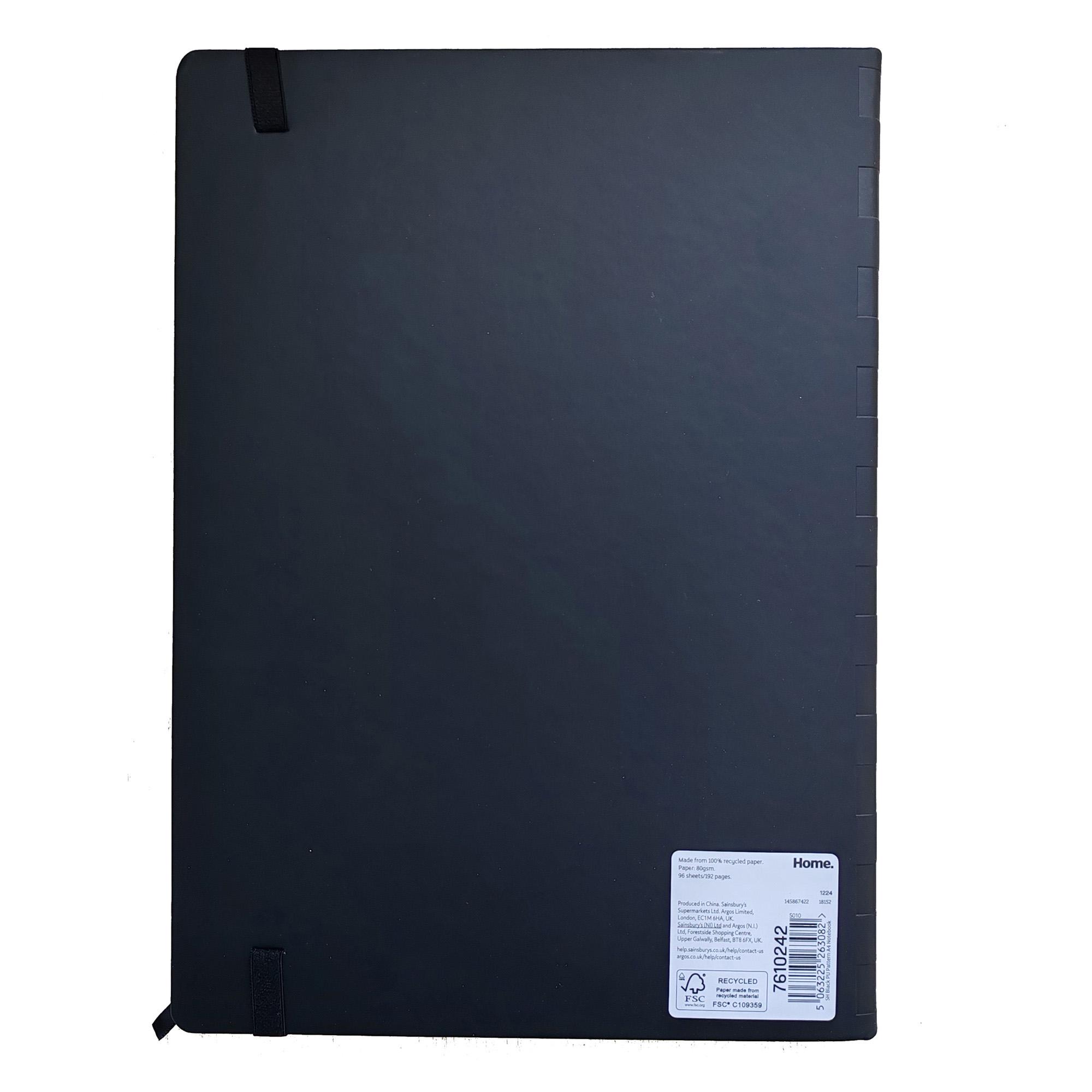 Sainsbury's Home A4 PU Pattern Notebook - Black thumbnail 2