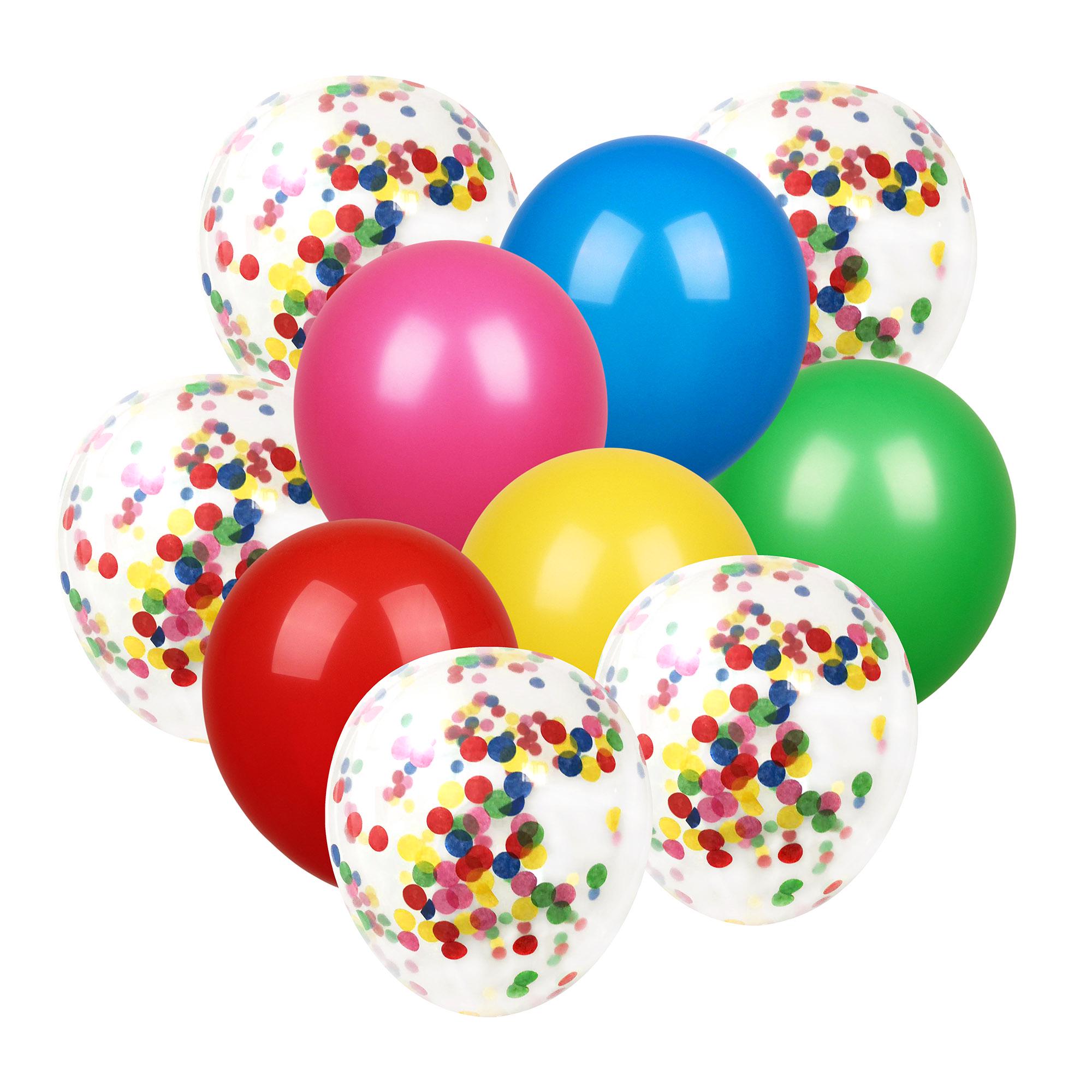 Sainsbury's Home Pack of 10 Rainbow Happy Birthday & Confetti 10" Balloons