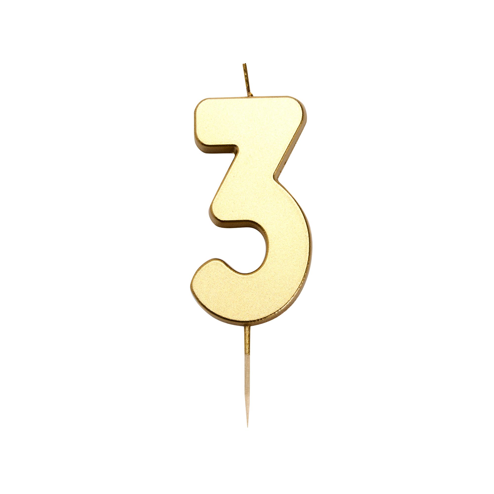 Sainsbury's Home Gold Number Candle Age 3