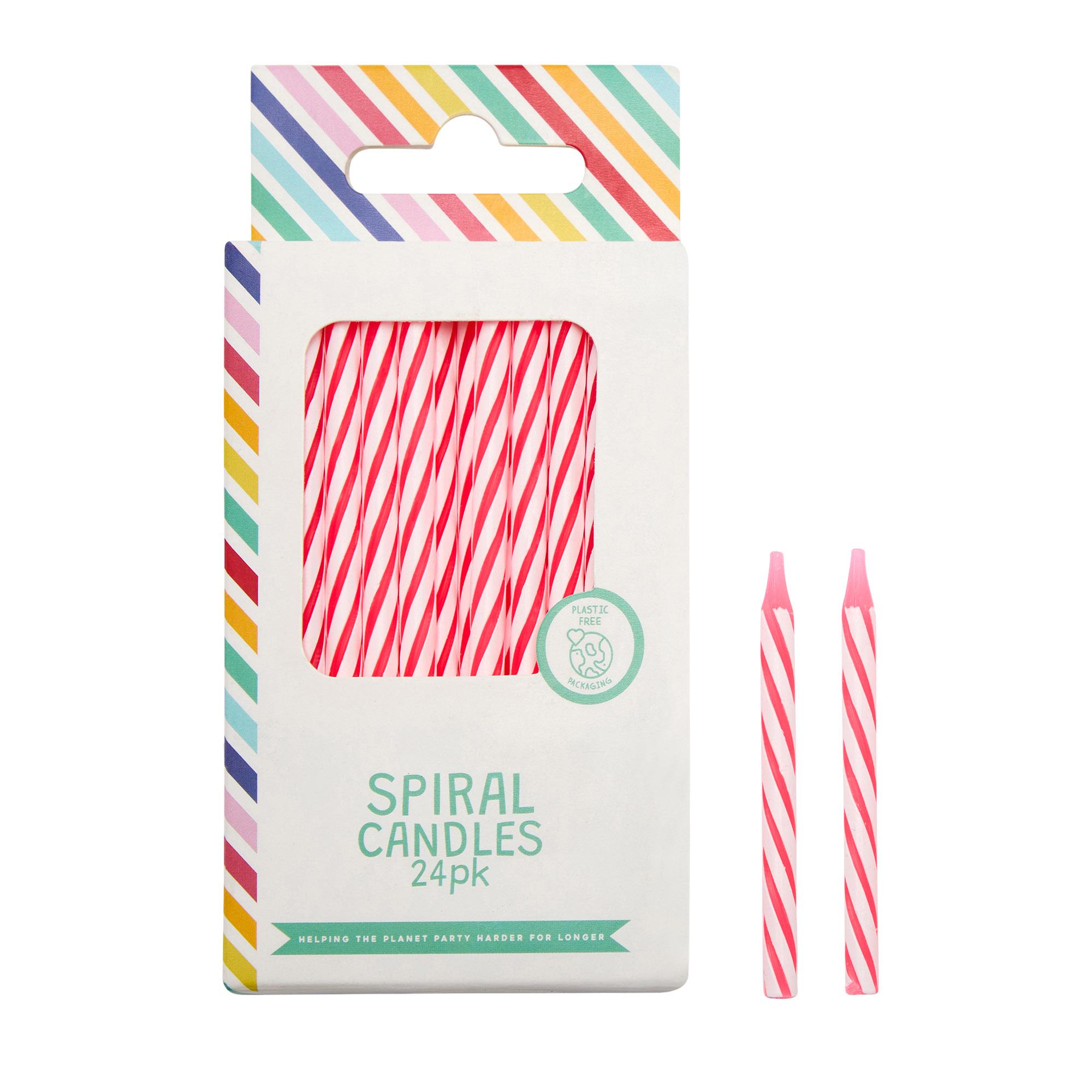 Sainsbury's Home Pack of 24 Pink Spiral Candles