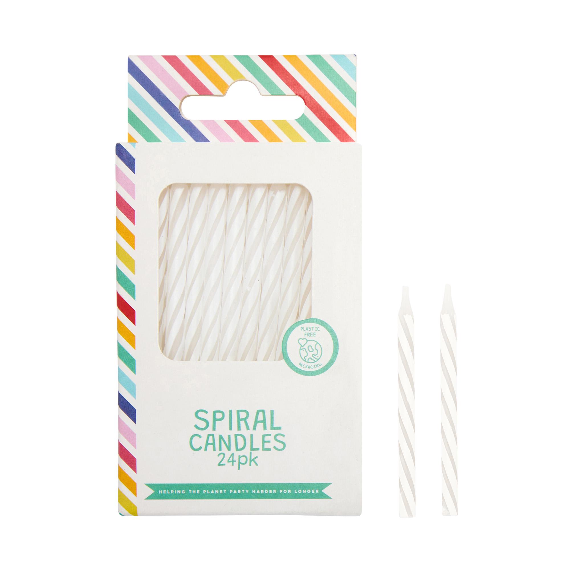 Sainsbury's Home Pack of 24 White Spiral Candles