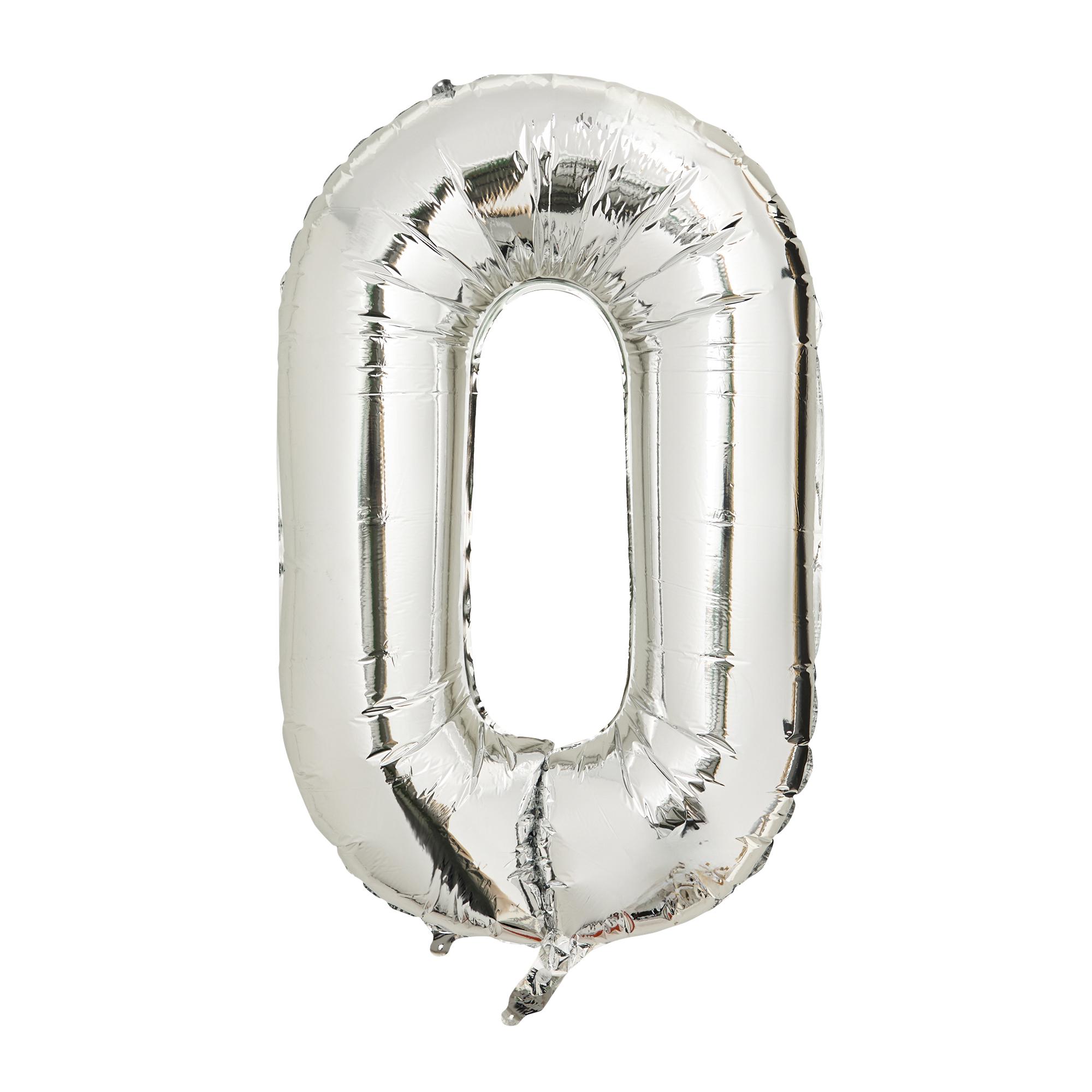 Sainsbury's Home 34" Silver Foil Number Birthday Balloon Age 0