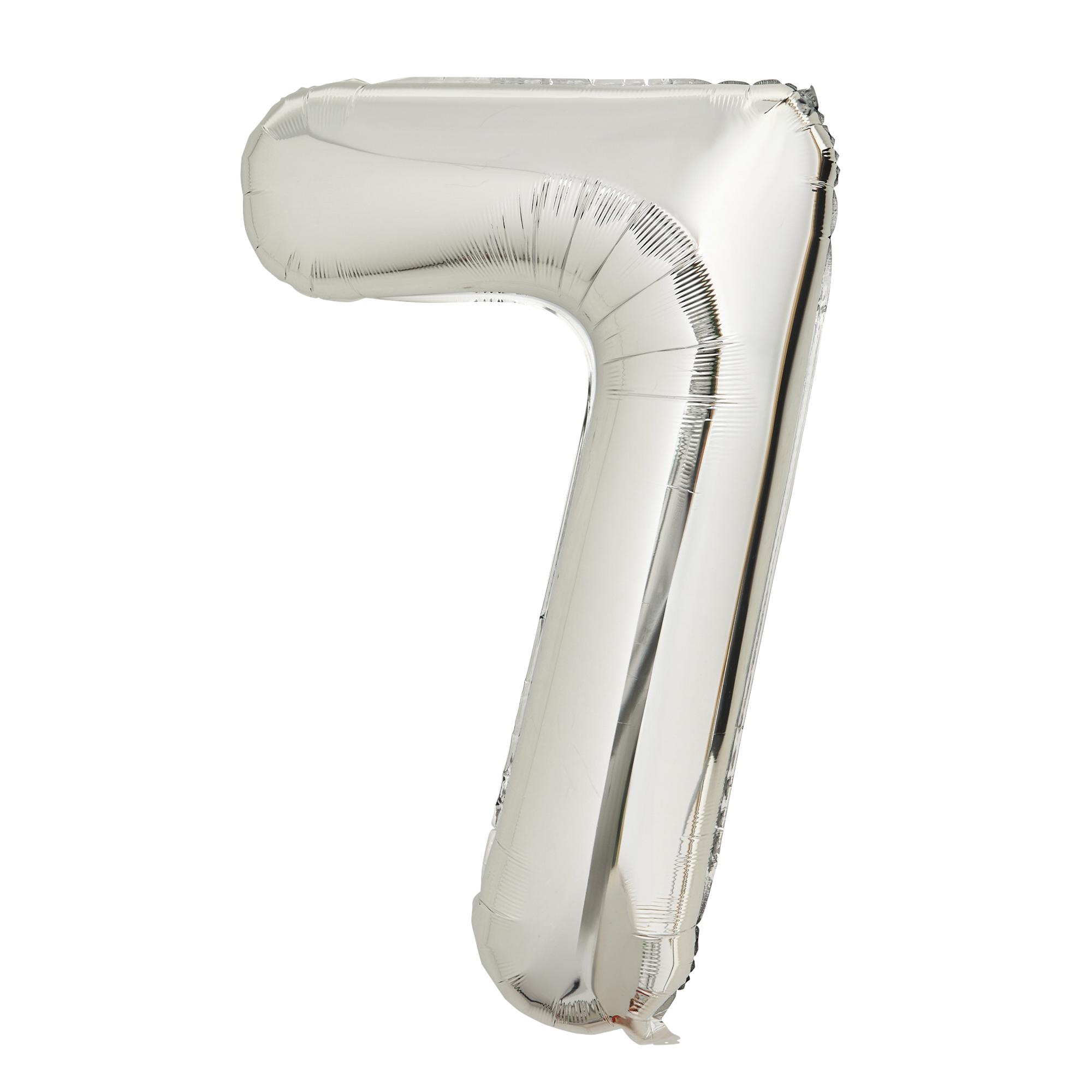 Sainsbury's Home 34" Silver Foil Number Birthday Balloon Age 7