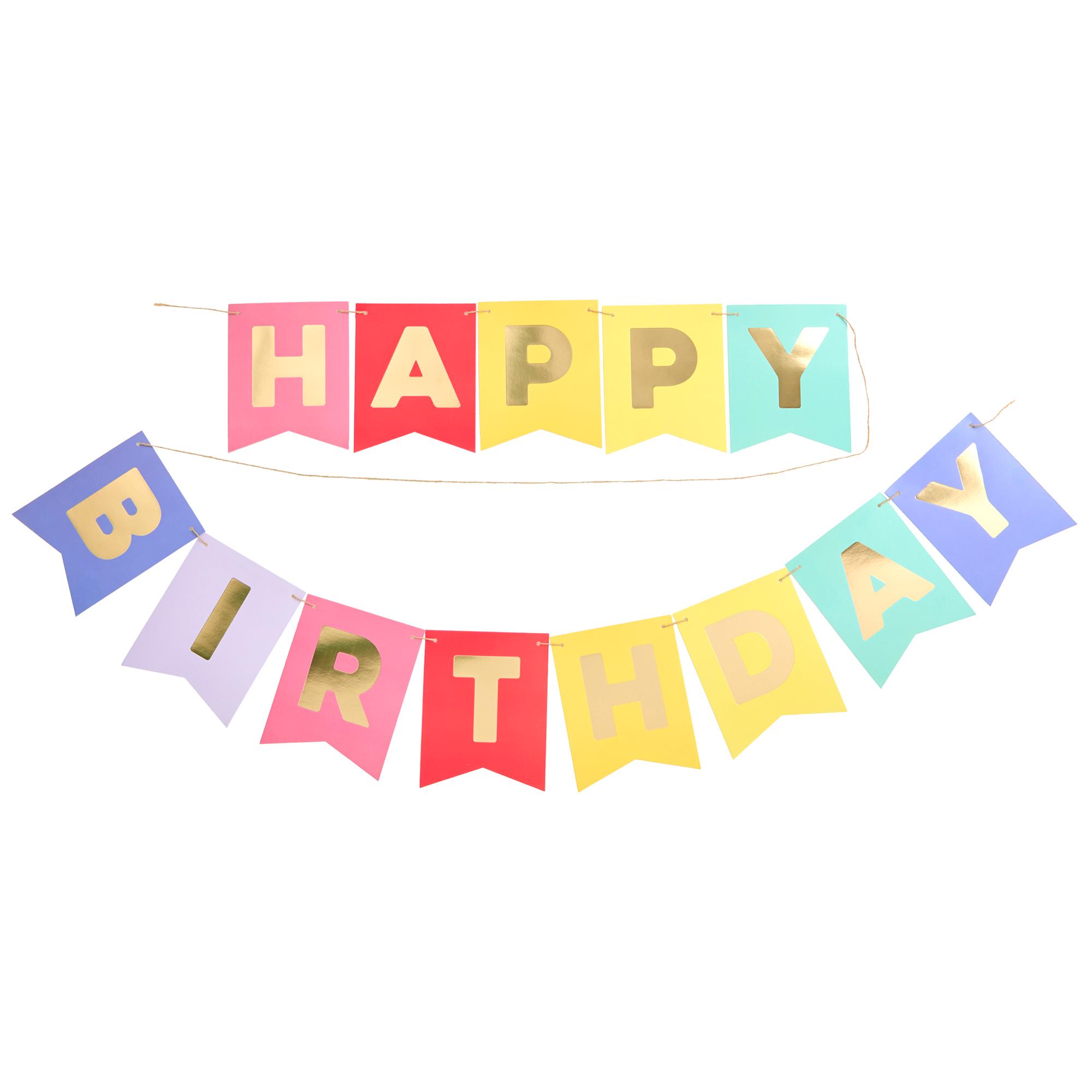 Sainsbury's Home Rainbow Coloured Happy Birthday Cardboard Bunting