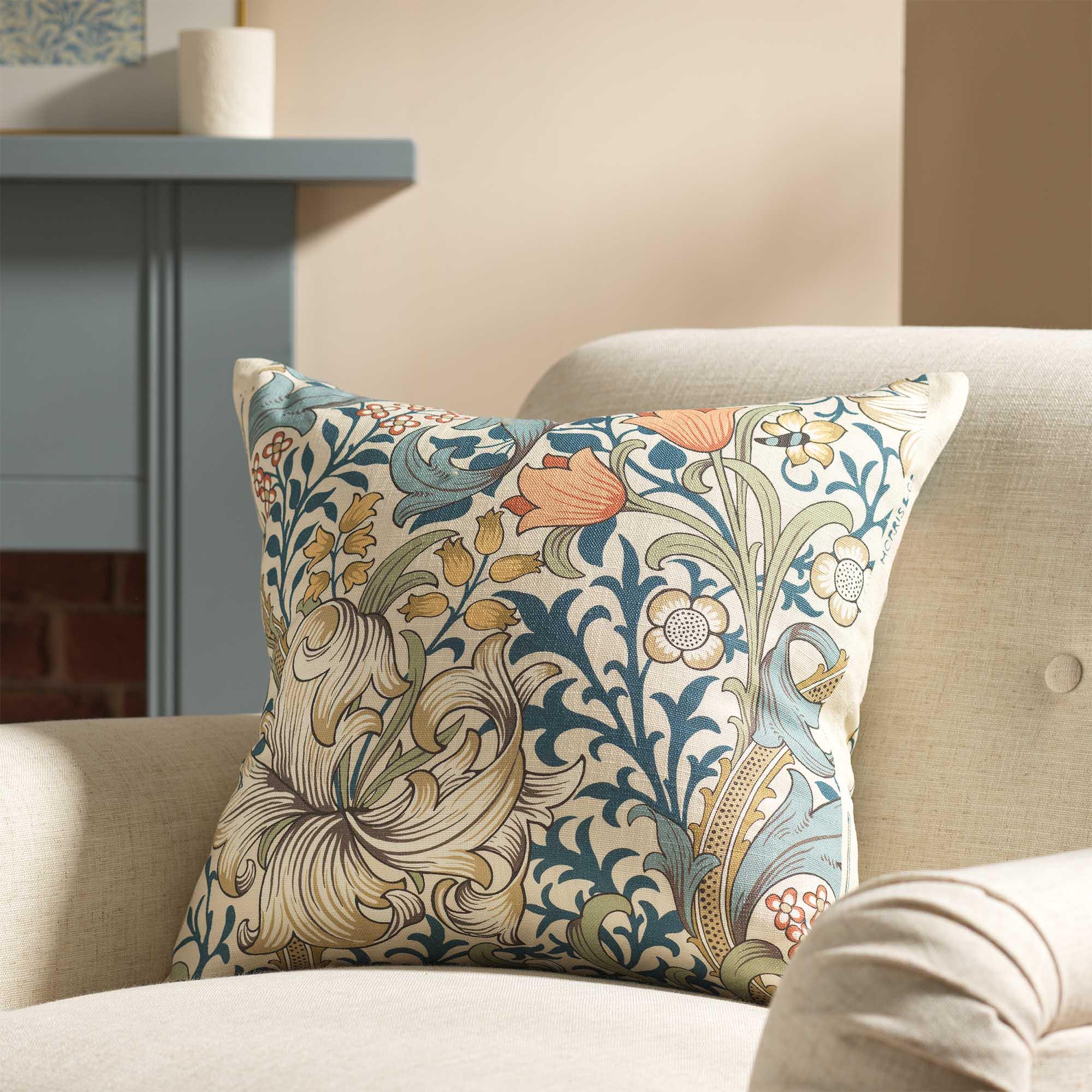 Habitat x Morris & Co. Golden Lily Cushion - 50x50
